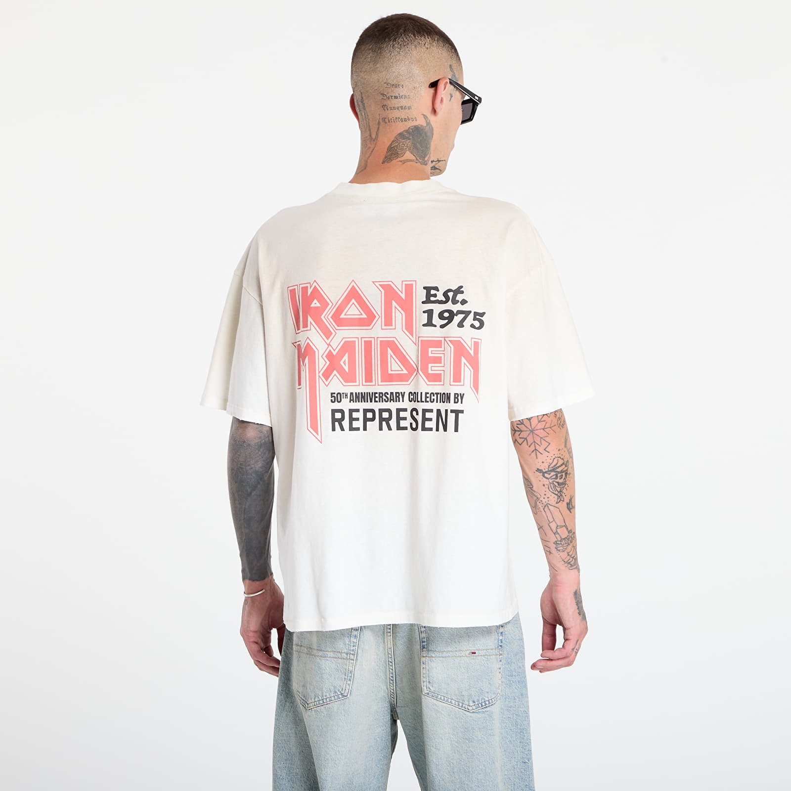 Marškinėliai REPRESENT x Iron Maiden Anniversary T-Shirt Washed Ecru