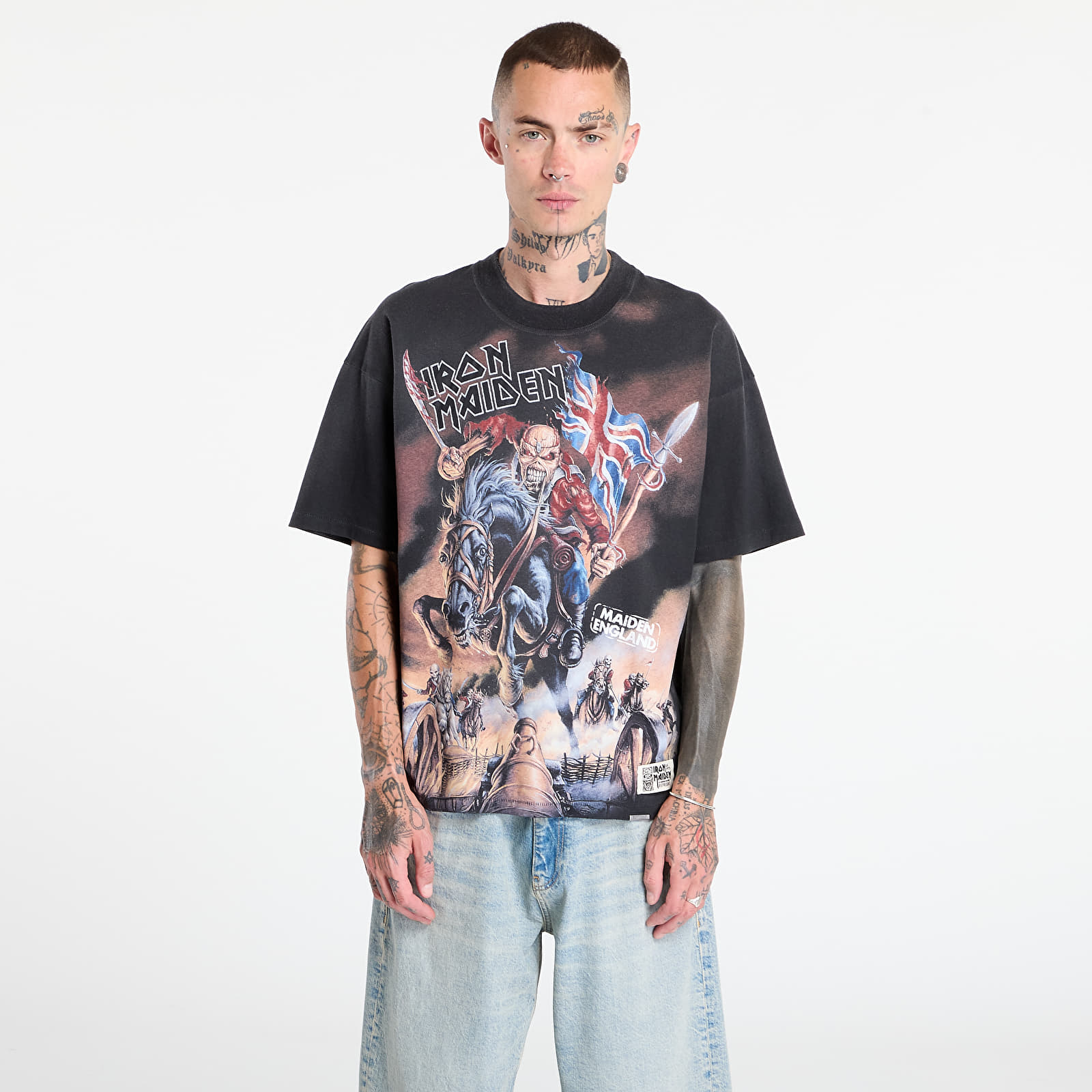 Marškinėliai REPRESENT x Iron Maiden Steed T-Shirt Stained Black