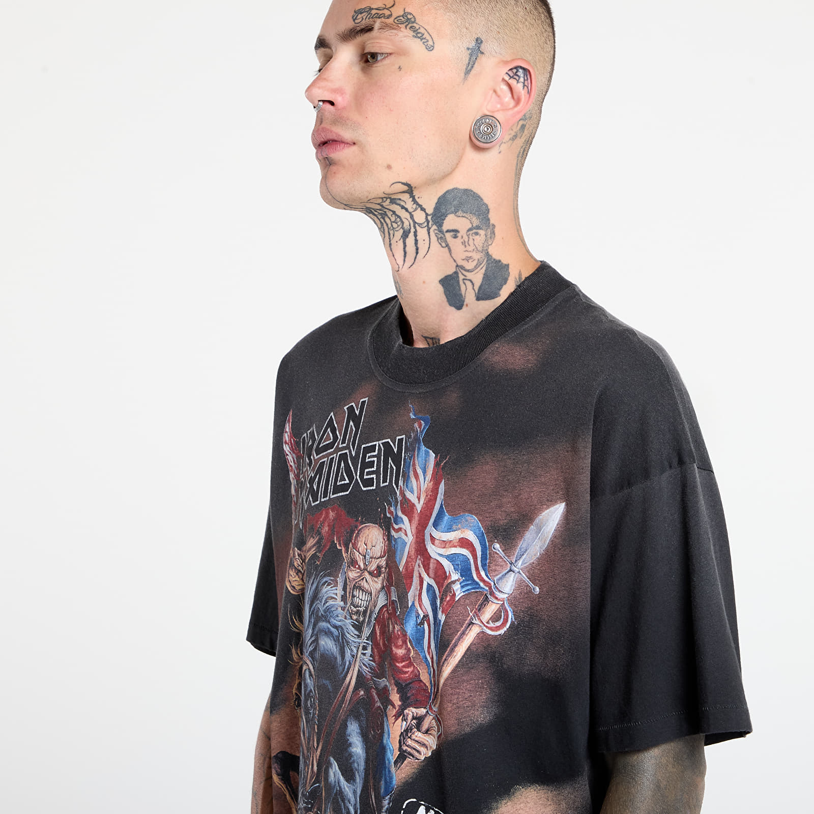 Marškinėliai REPRESENT x Iron Maiden Steed T-Shirt Stained Black