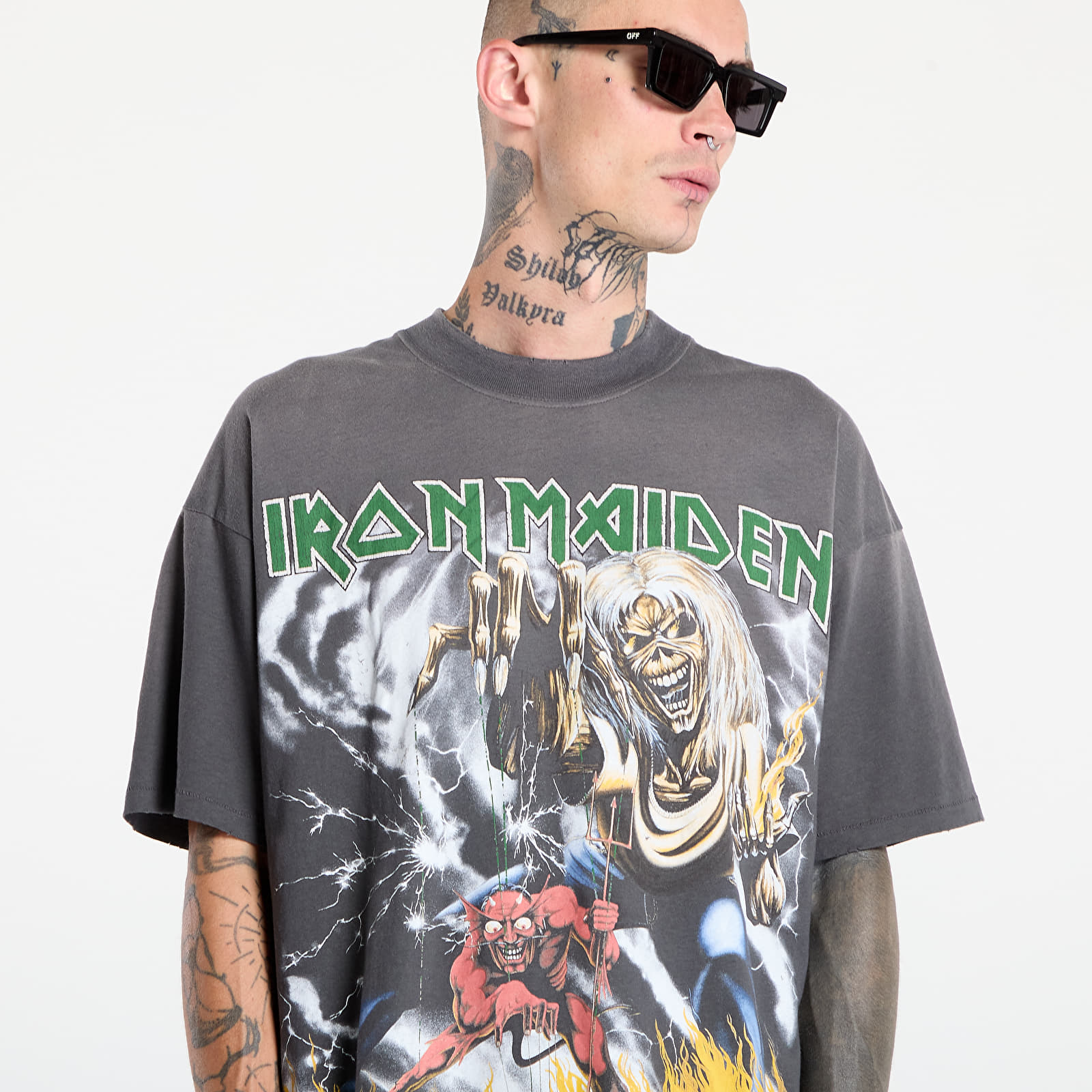 Marškinėliai REPRESENT x Iron Maiden Number Of Beast T-Shirt Sunfade Grey