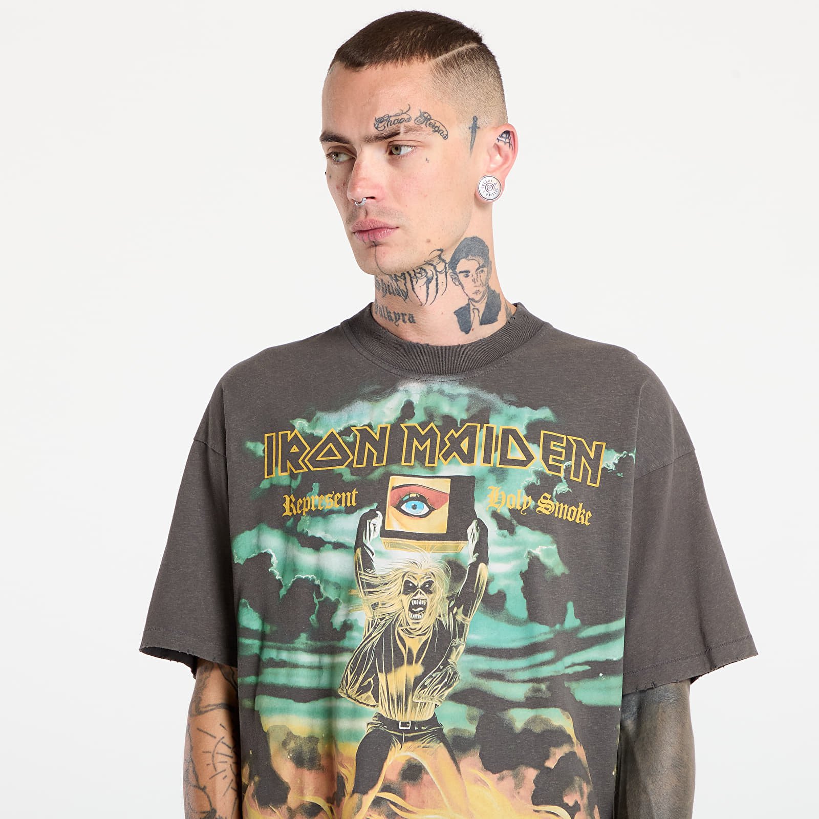 Marškinėliai REPRESENT x Iron Maiden Holy Smoke T-Shirt Ash