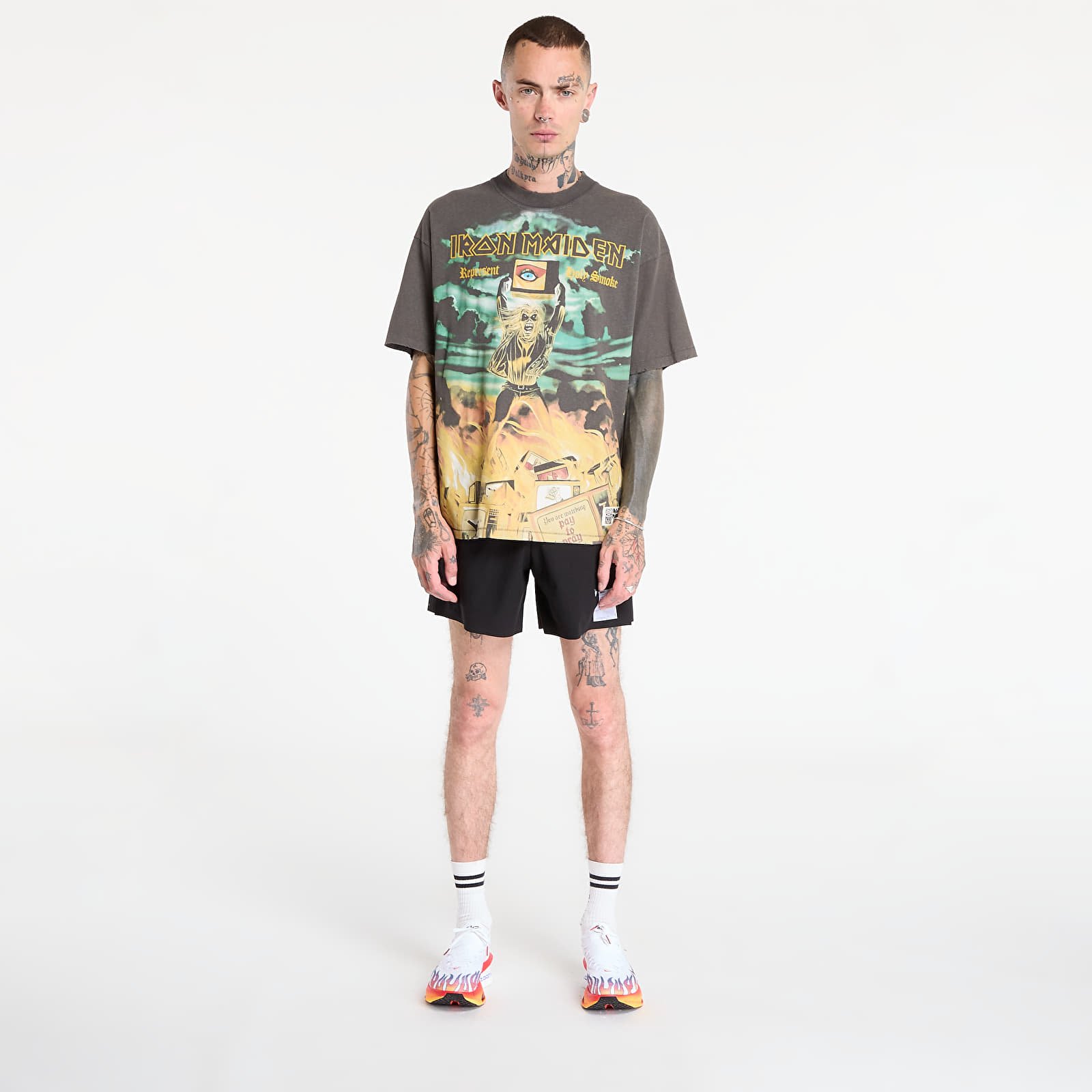 Marškinėliai REPRESENT x Iron Maiden Holy Smoke T-Shirt Ash