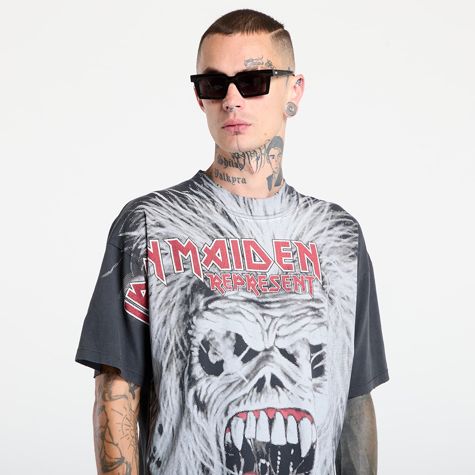 Marškinėliai REPRESENT x Iron Maiden British Metal T-Shirt Stained Black