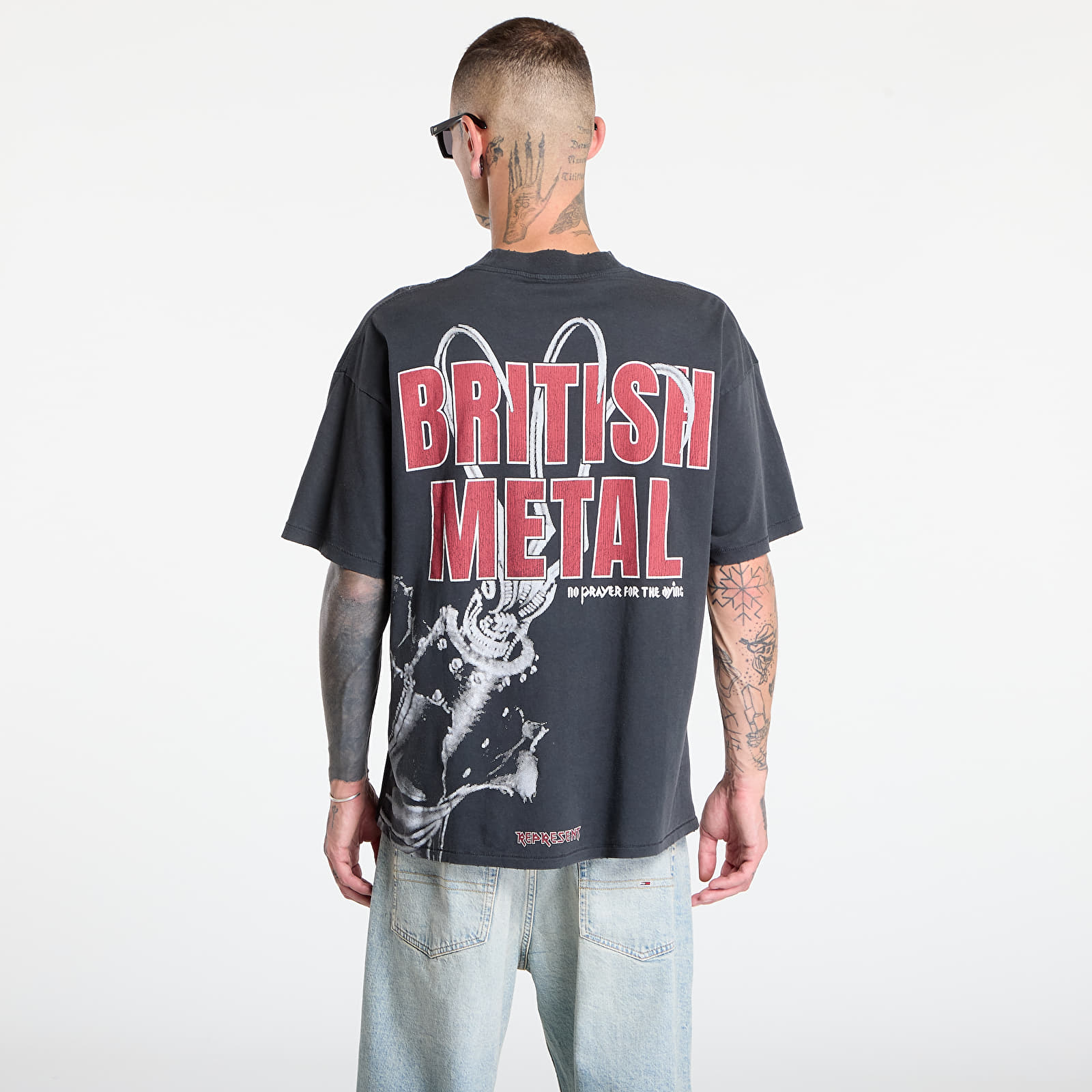 Marškinėliai REPRESENT x Iron Maiden British Metal T-Shirt Stained Black