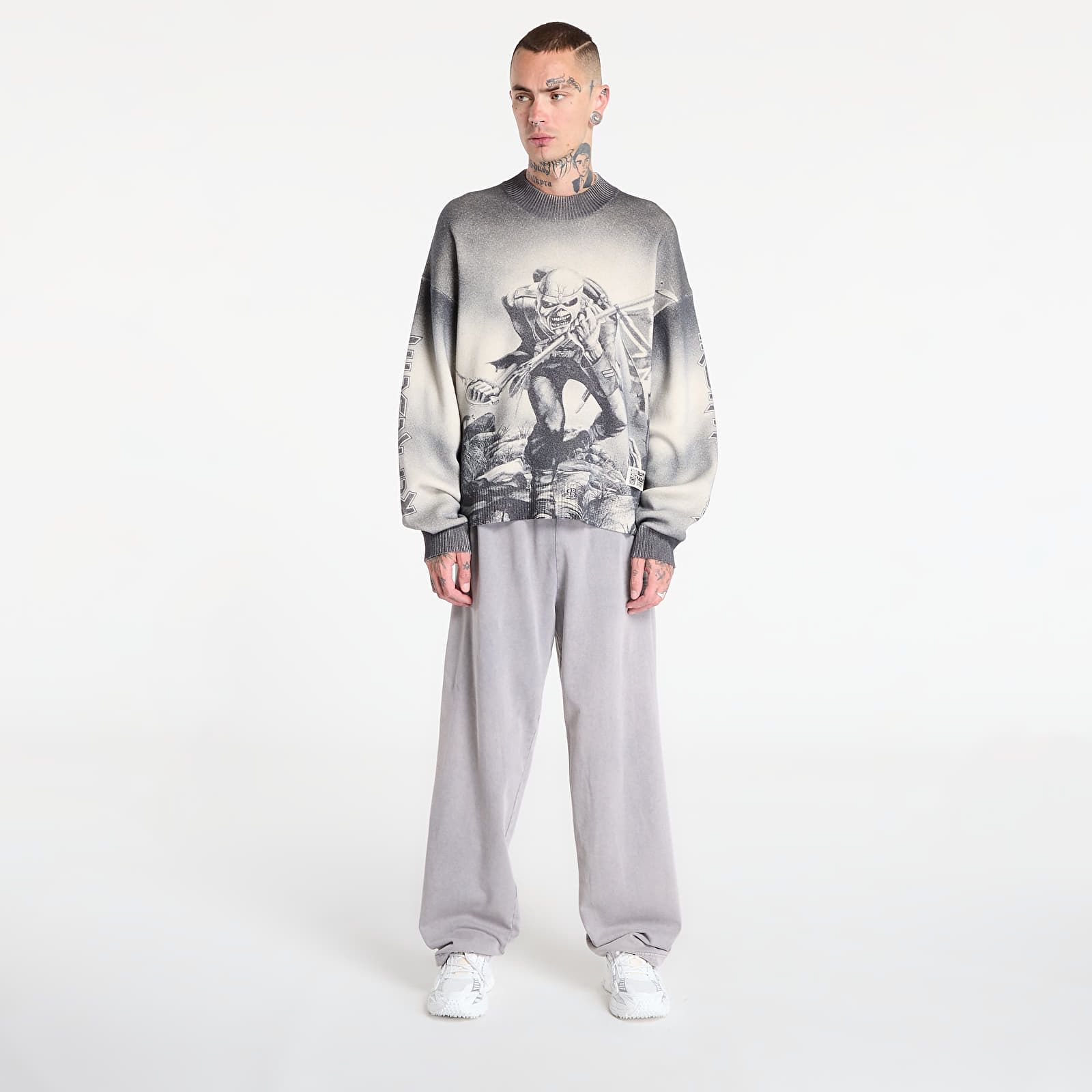 Megztiniai REPRESENT x Iron Maiden Trooper Knit Sunfade Grey