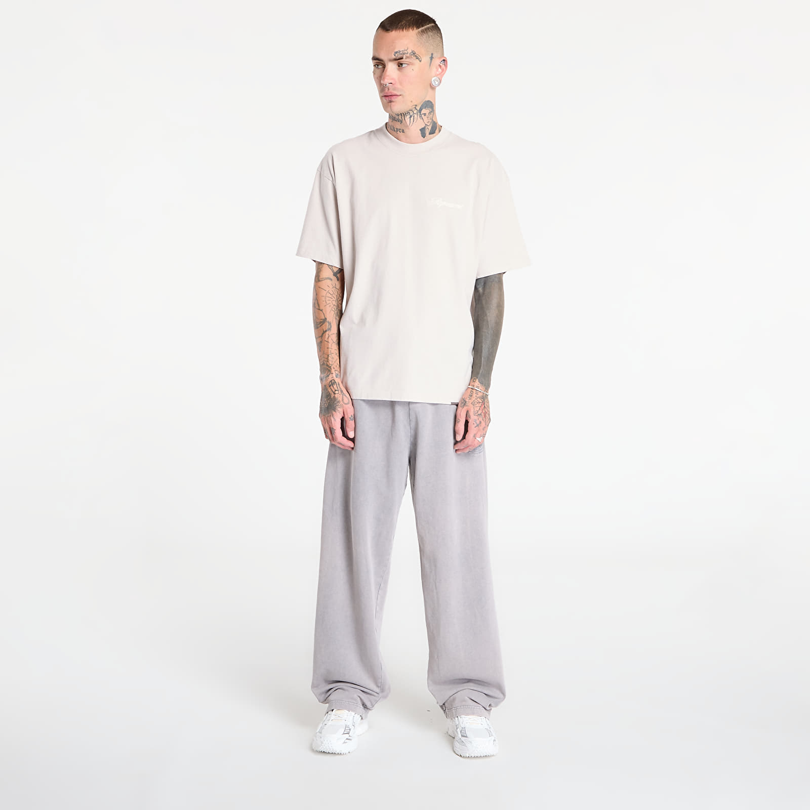 Marškinėliai REPRESENT Script Logo T-Shirt Concrete
