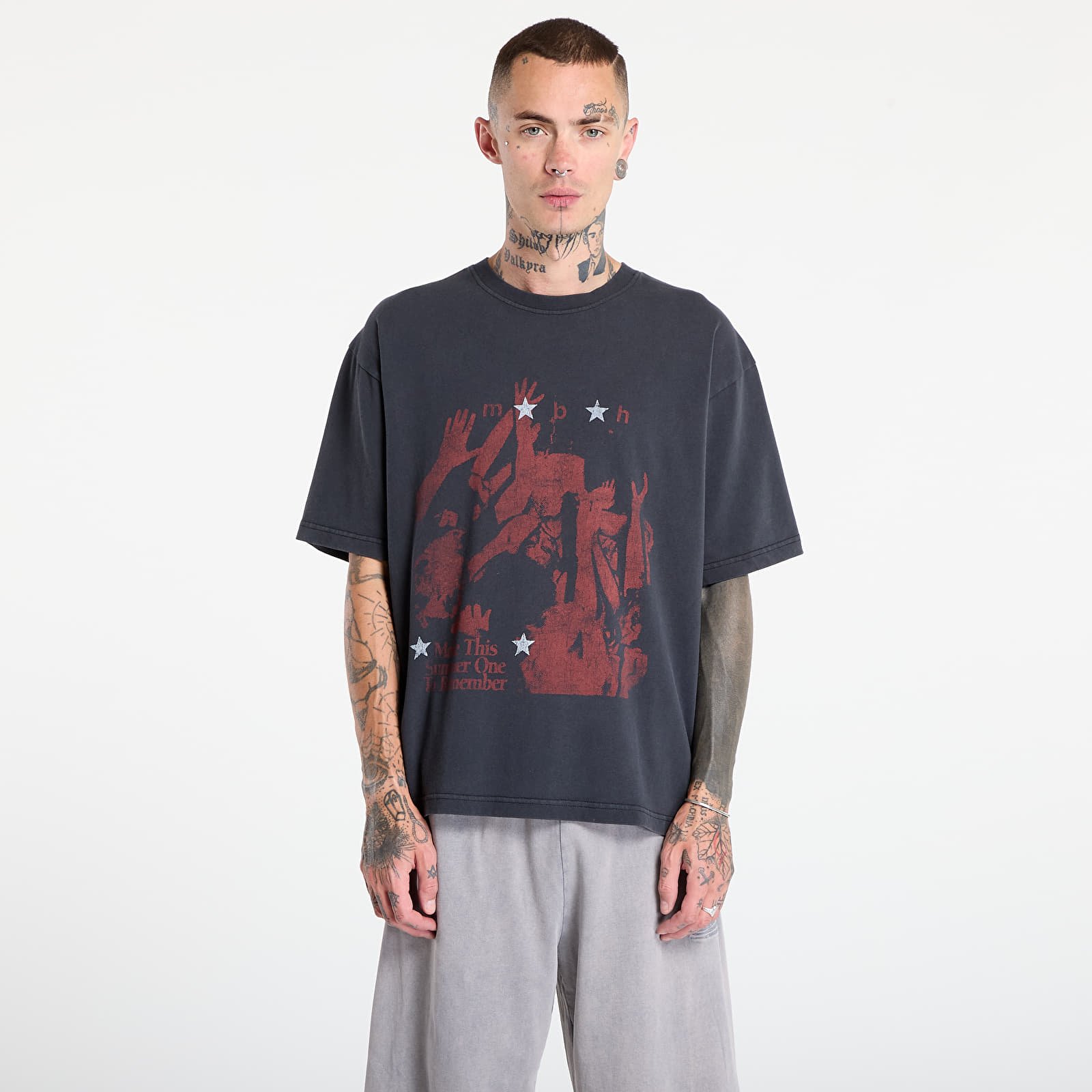 Marškinėliai MISBHV Mudd Club T-Shirt Washed Black