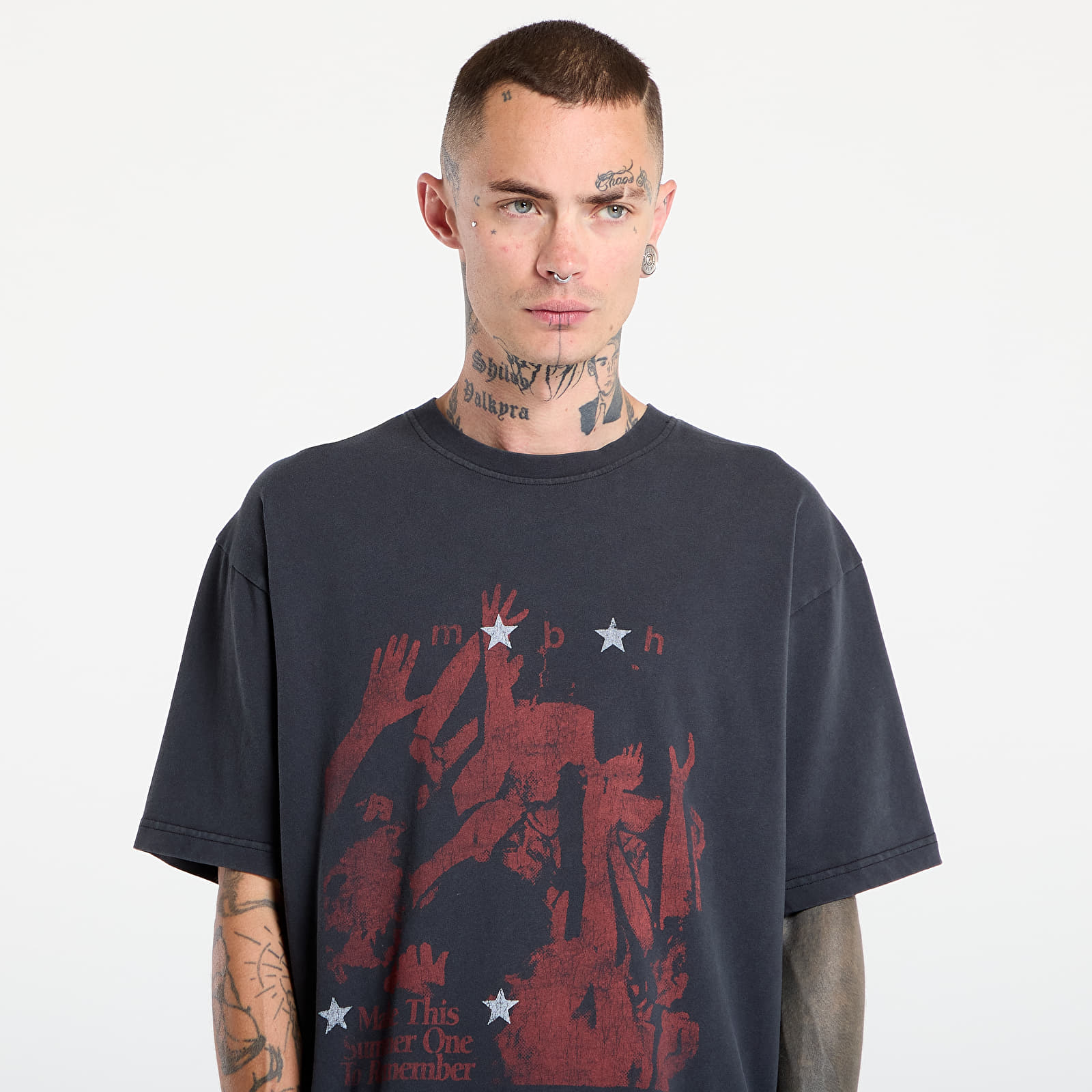 Marškinėliai MISBHV Mudd Club T-Shirt Washed Black