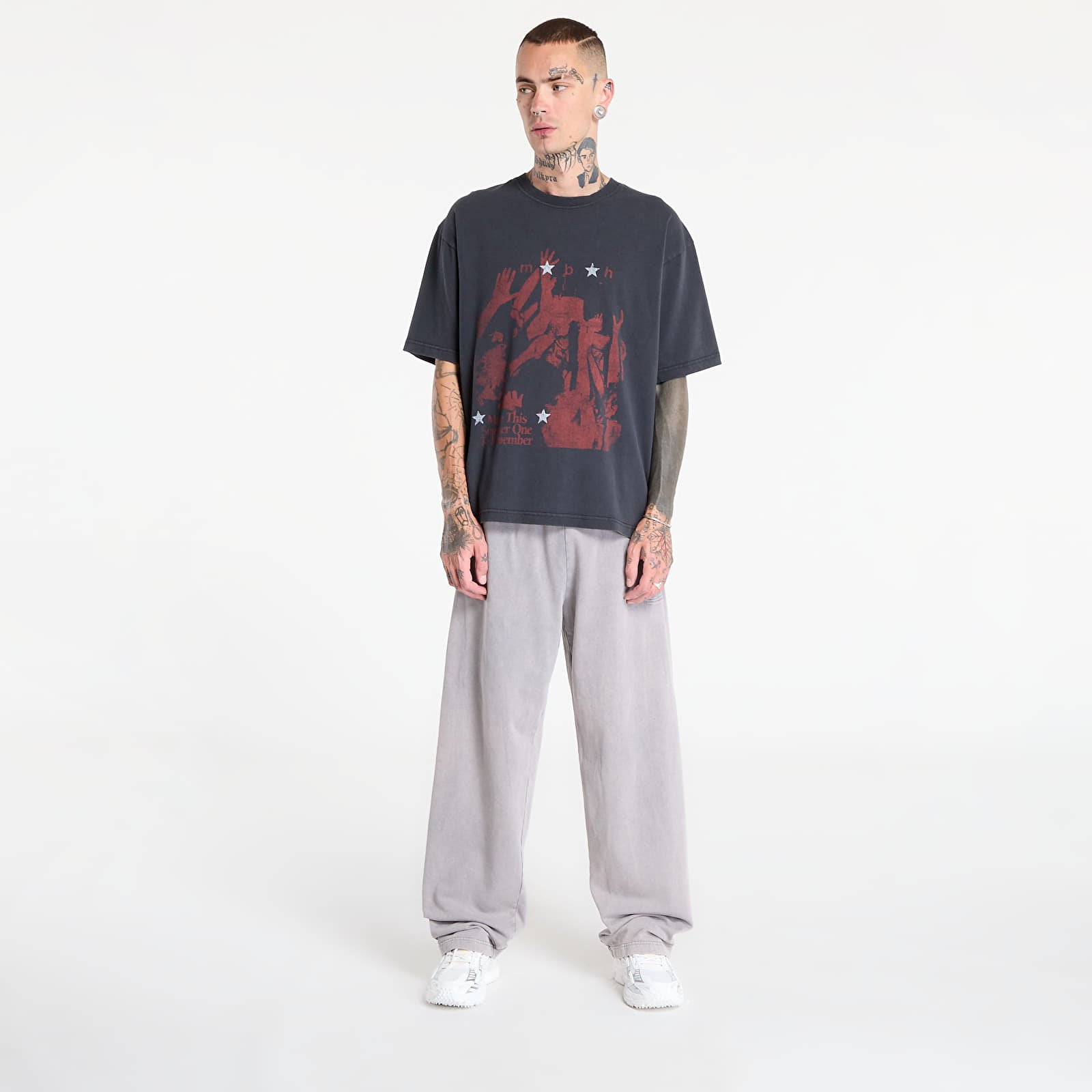 Marškinėliai MISBHV Mudd Club T-Shirt Washed Black