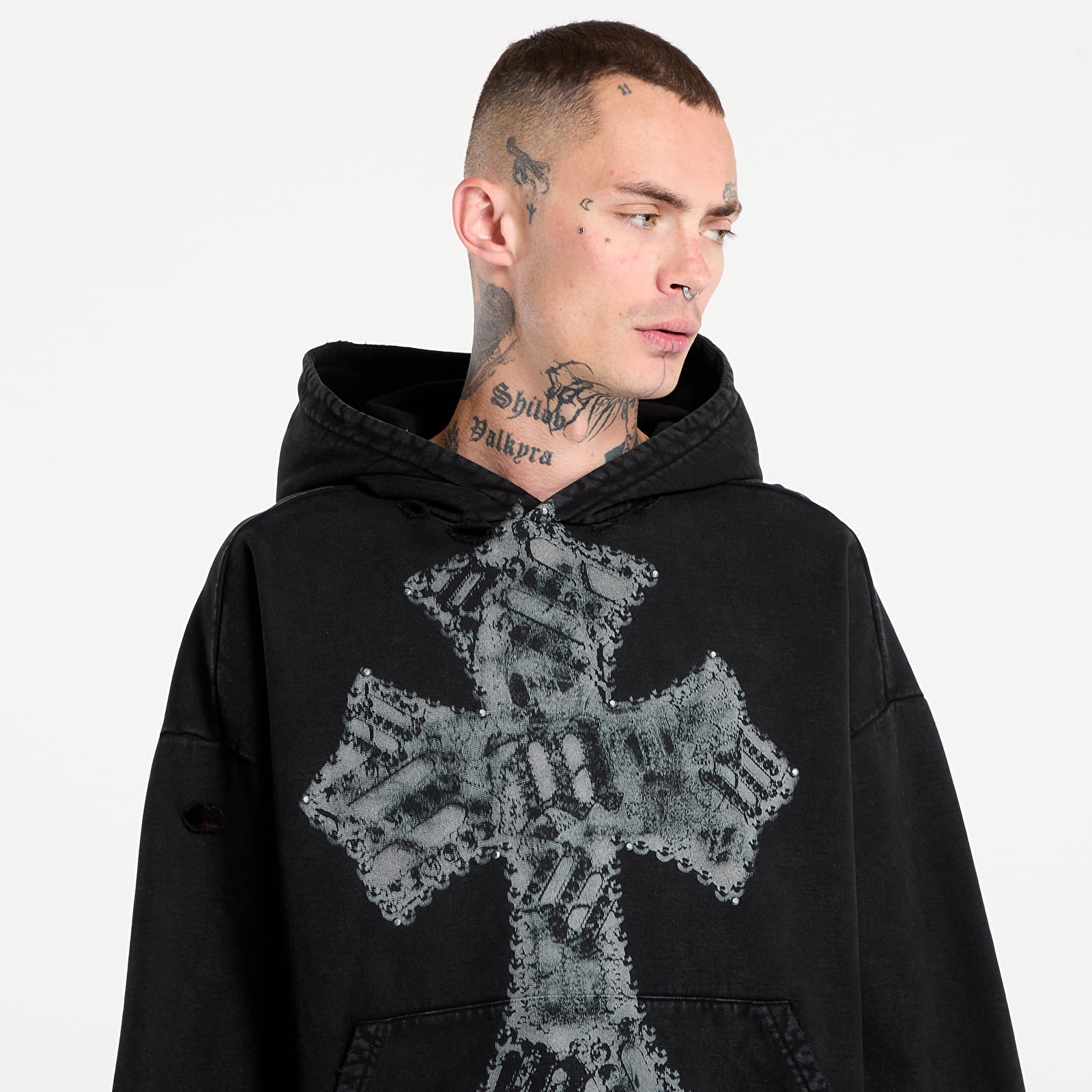 Džemperiai su gobtuvais ir džemperiai MISBHV Goth Hoodie Black