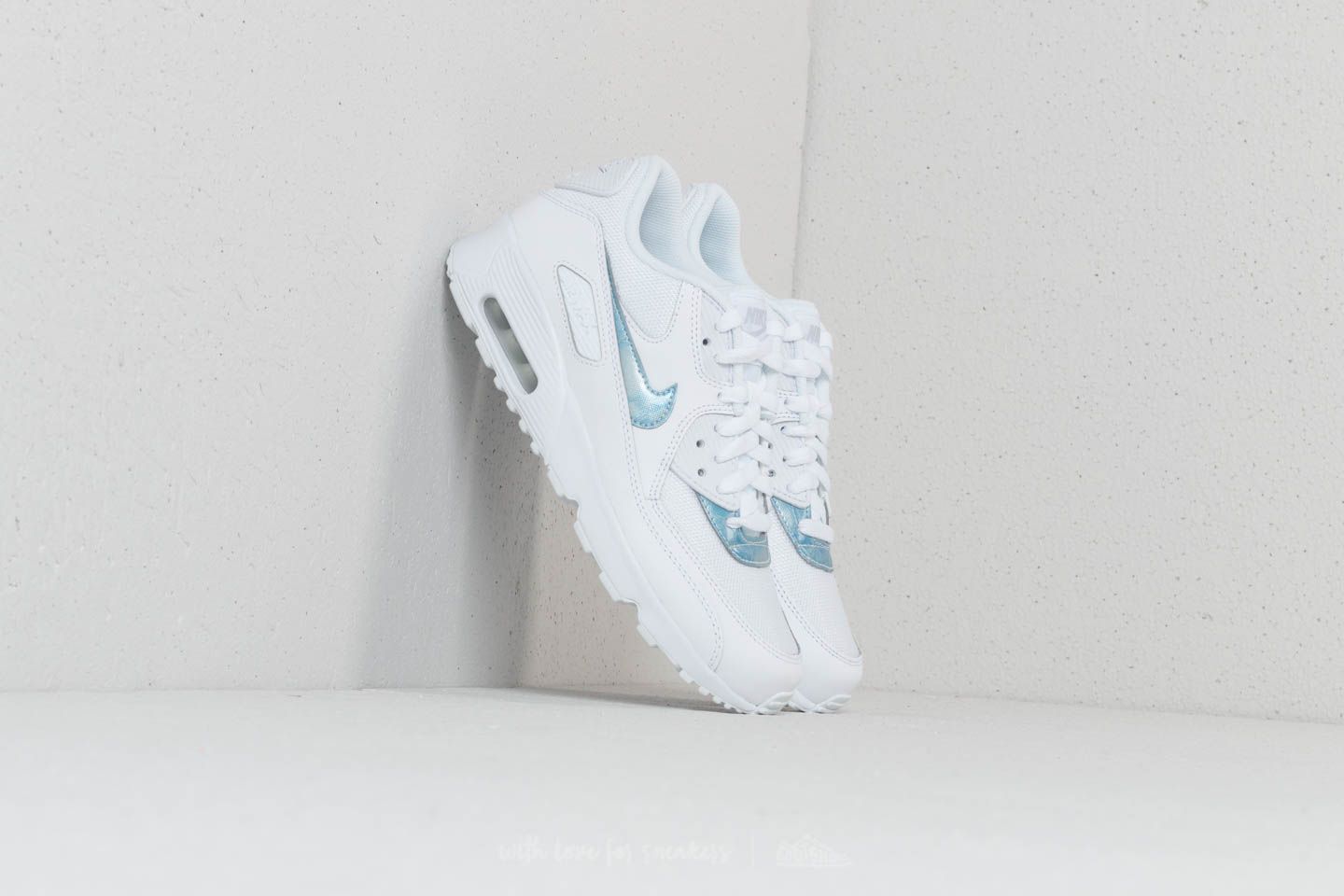 Women's shoes Nike Air Max 90 Mesh (GS) White/ Royal Tint-White