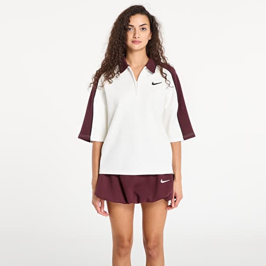 Nike W Ss Polo Sail/ Burgundy Crush