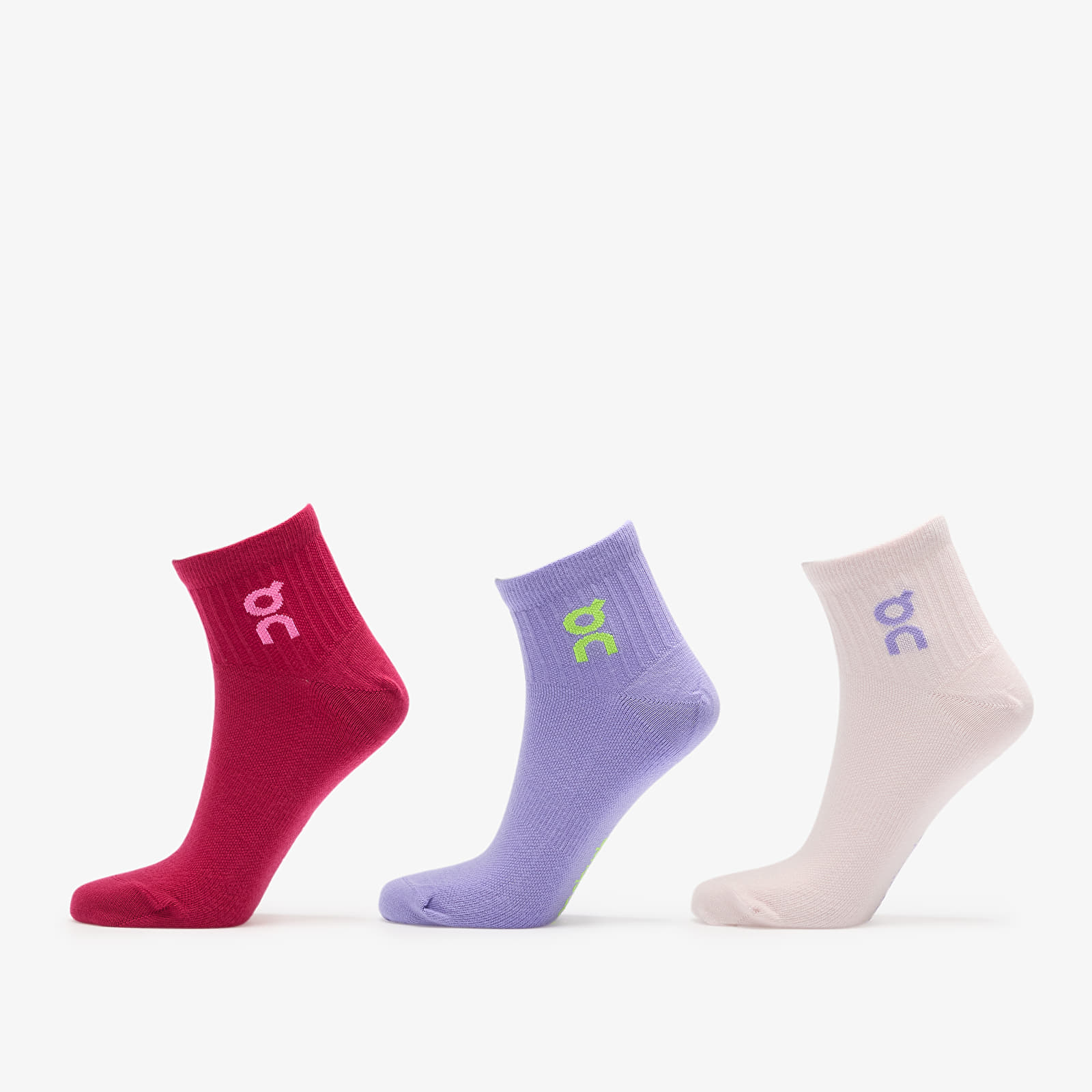 Чорапи On Logo Sock Mid 3-Pack Orchid/ Comet