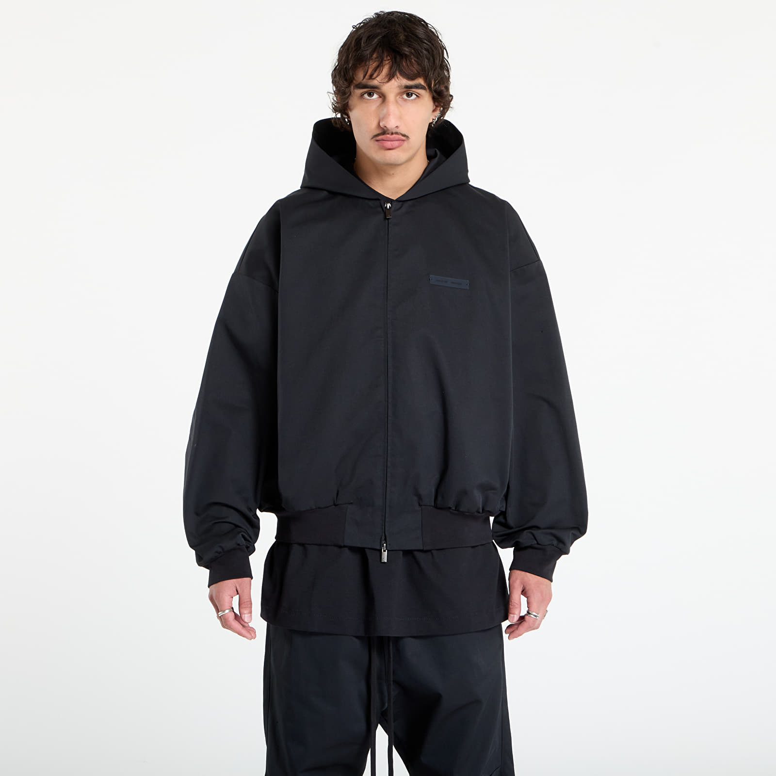 Jakker Fear of God Essentials Poly Cotton Twill Hoodie Jet Black