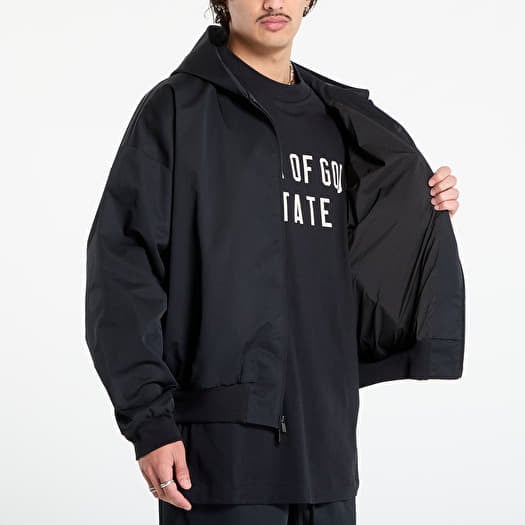 トップス ESSENTIALS / POLY COTTON TWILL HOODIE Kurtki Fear of God Essentials Poly Cotton Twill Hoodie Jet Black