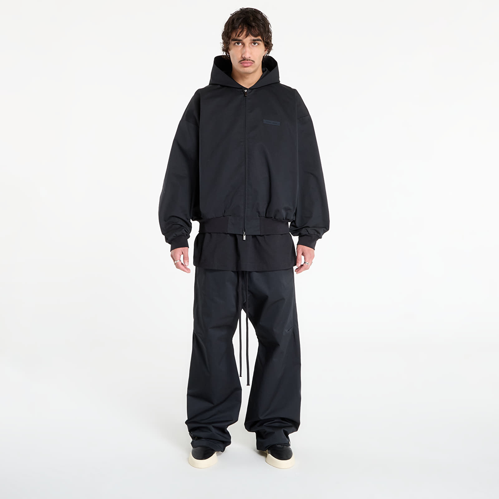 Jakker Fear of God Essentials Poly Cotton Twill Hoodie Jet Black