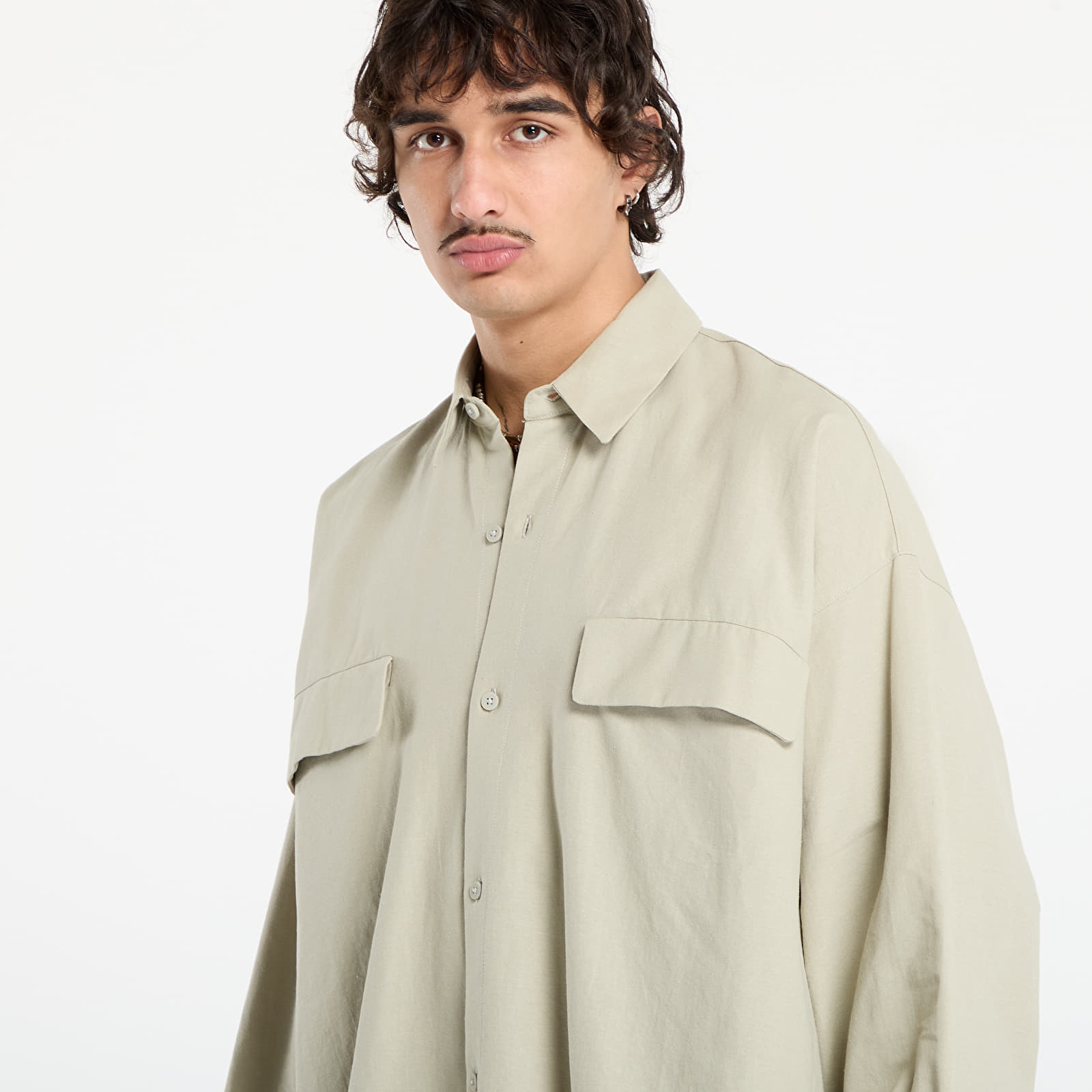 Ingek Fear of God Essentials Oxford Shirt Abbey Stone