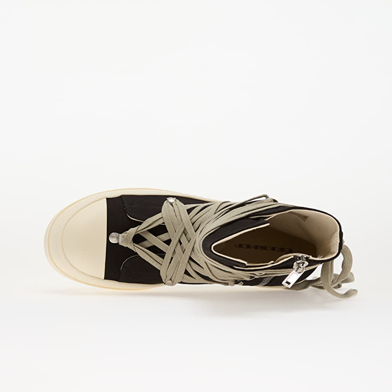 Rick Owens DRKSHDW Denim Shoes - Megalace Sneaks Black/ Milk/ Milk