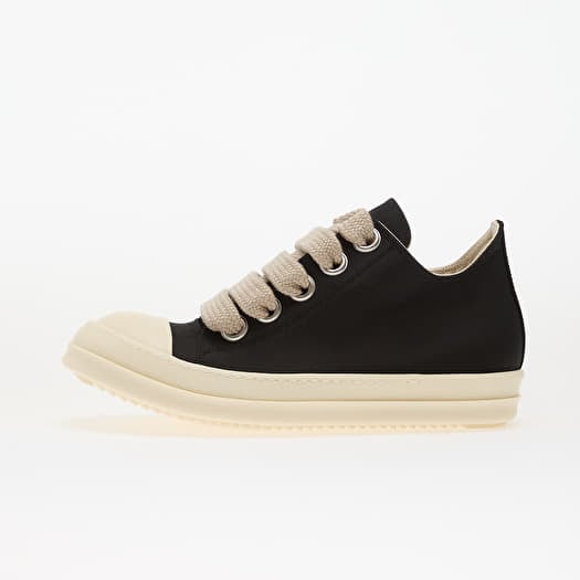 Rick Owens Woven Shoes - Jumbolace Low Sneaks Black/ Milk/ Milk