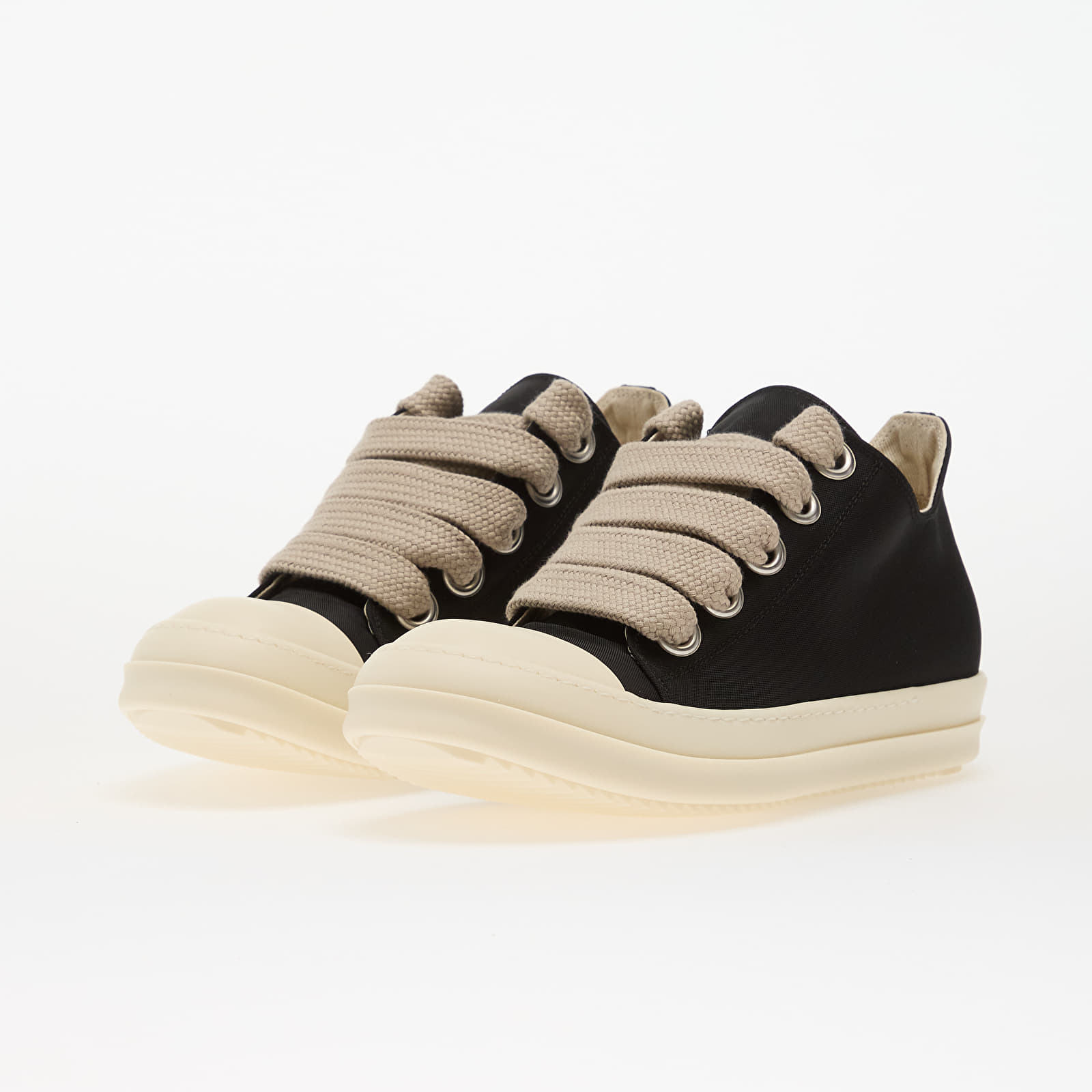 Herren Sneaker und Schuhe Rick Owens Woven Shoes - Jumbolace Low Sneaks Black/ Milk/ Milk
