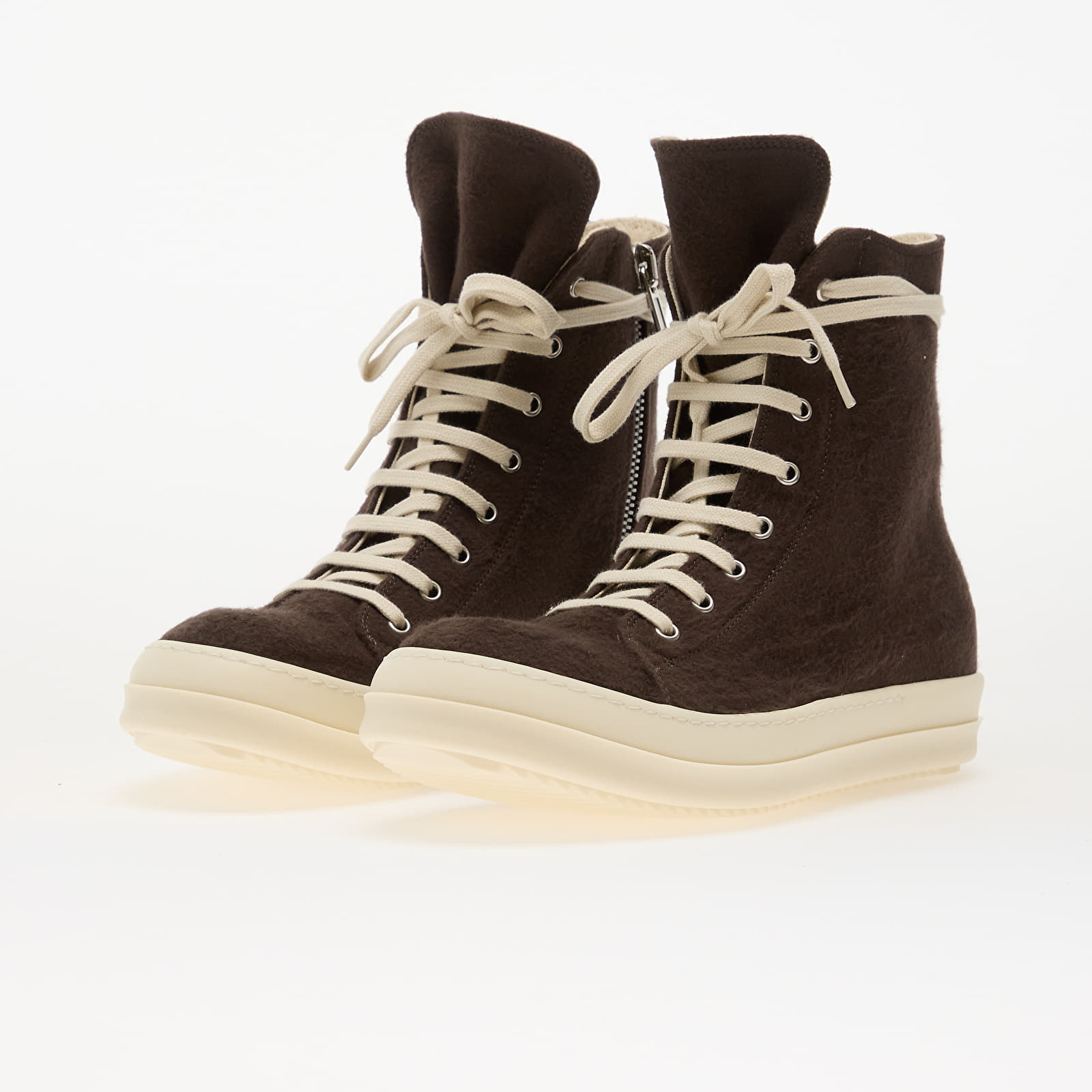 Men's shoes Rick Owens Woven Shoes - Vegan Sneaks Dark Dust/ Milk