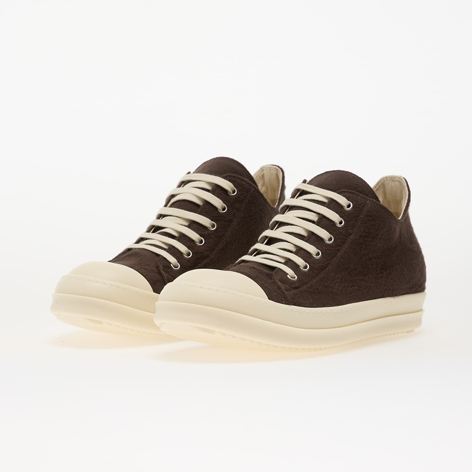 Men's shoes Rick Owens Woven Shoes - Low Sneaks Dark Dust/ Milk/ Milk