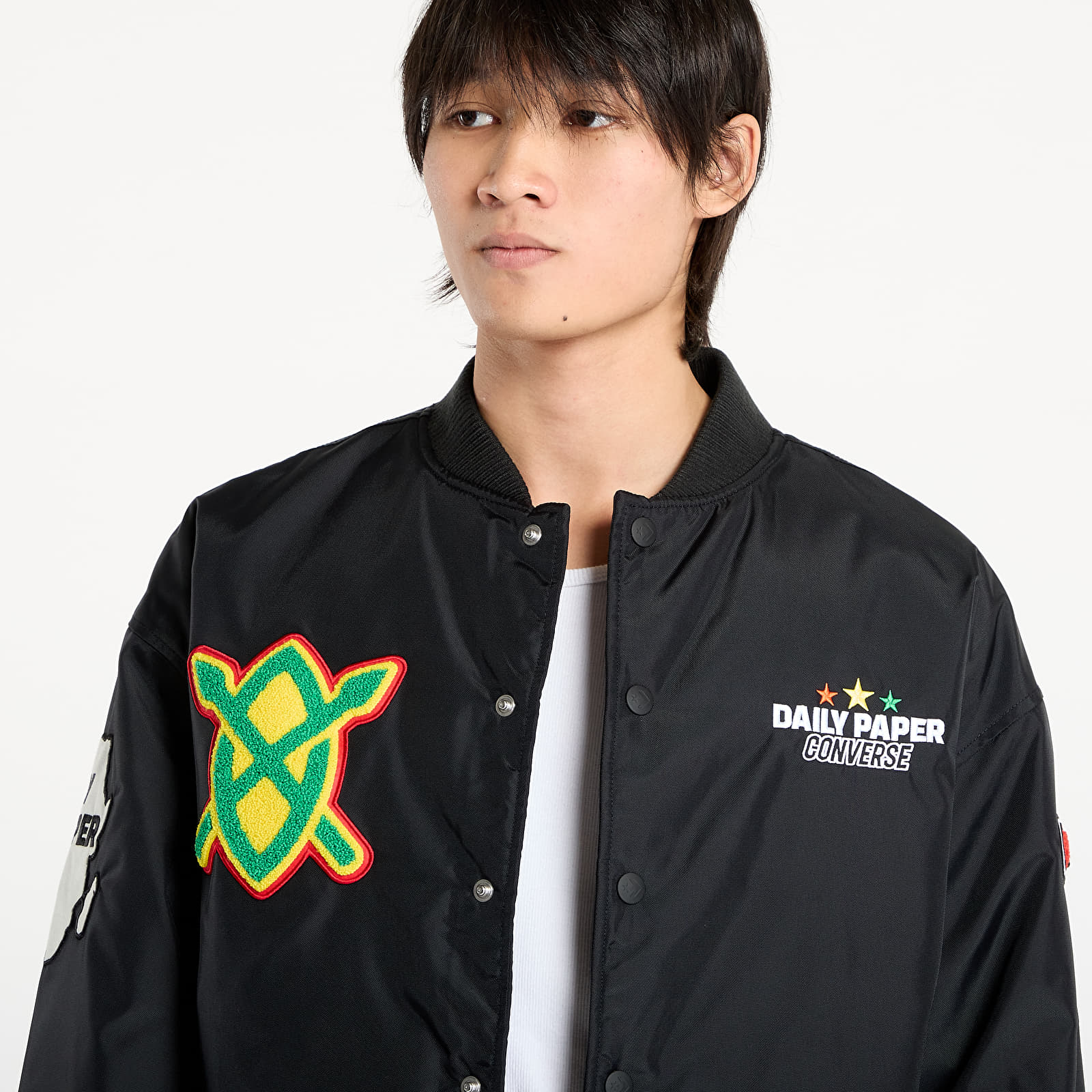 Bomber dzekik Converse x Daily Paper Stadium Jacket Black