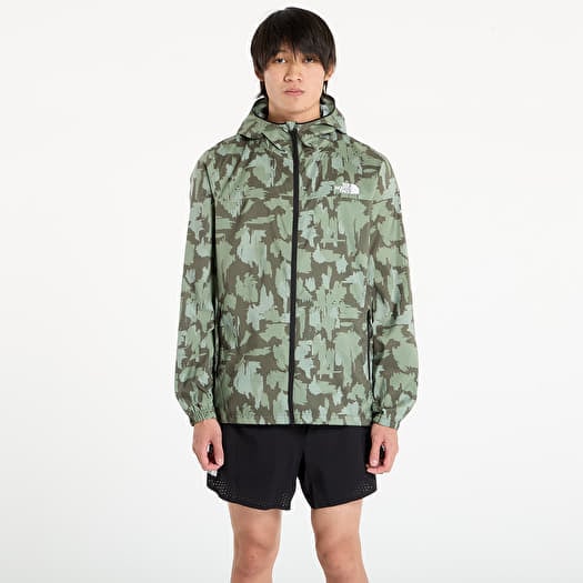 The North Face M Mountain Athletics Wind Jacket New Taupe Green Painted Mountains Print