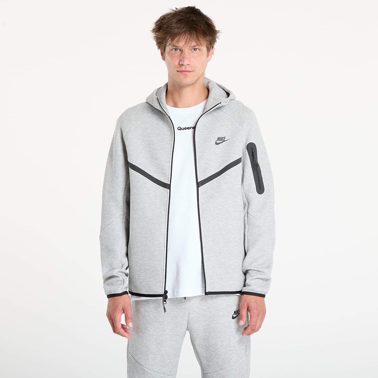Kapucnis pulóverek és pulcsik Nike Tech Men's Fleece Windrunner Full-Zip Jacket Dk Grey Heather/ Black