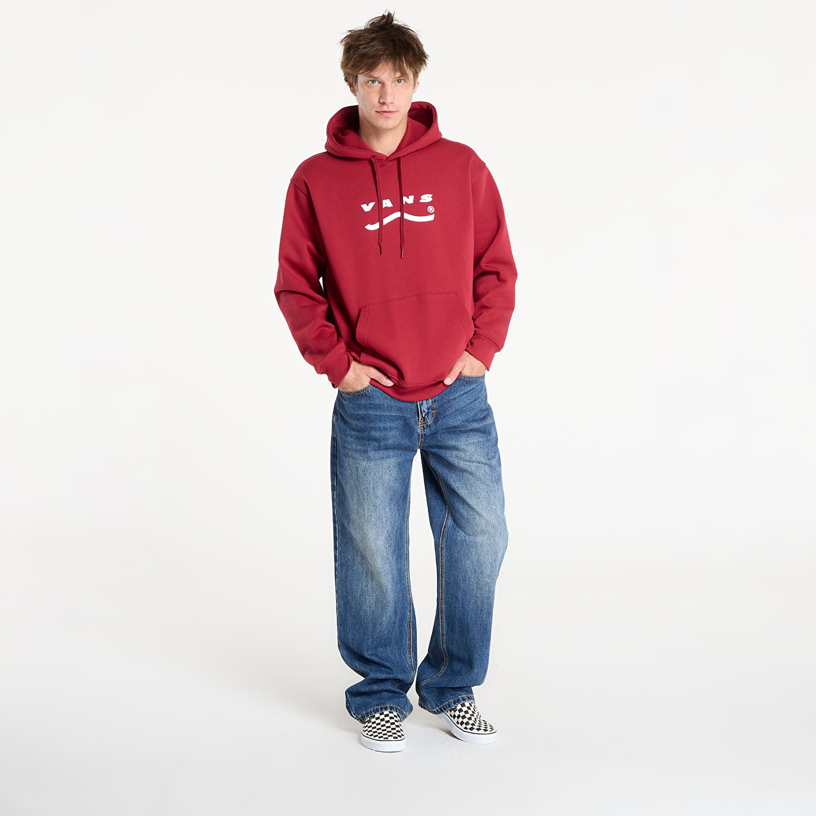 Felpe con cappuccio uomo Vans Deteremined Pullover Bordeaux