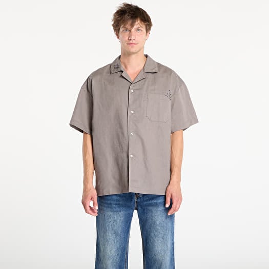 Nike Life Men's Linen Short-Sleeve Button Down Cave Stone/ Anthracite/ Cave Stone