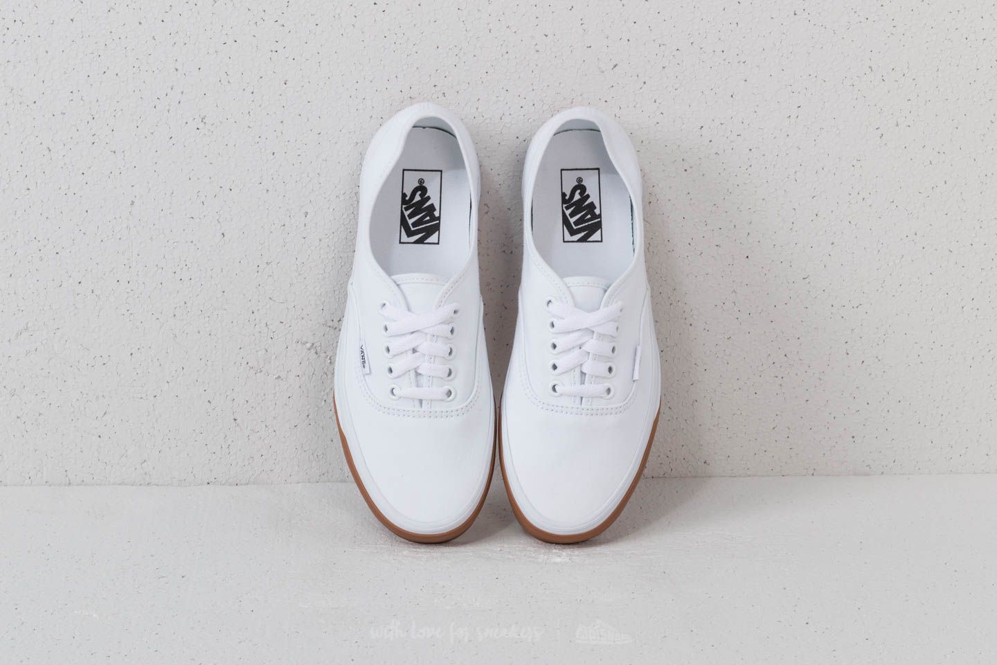 Vans authentic white gum bumper discount