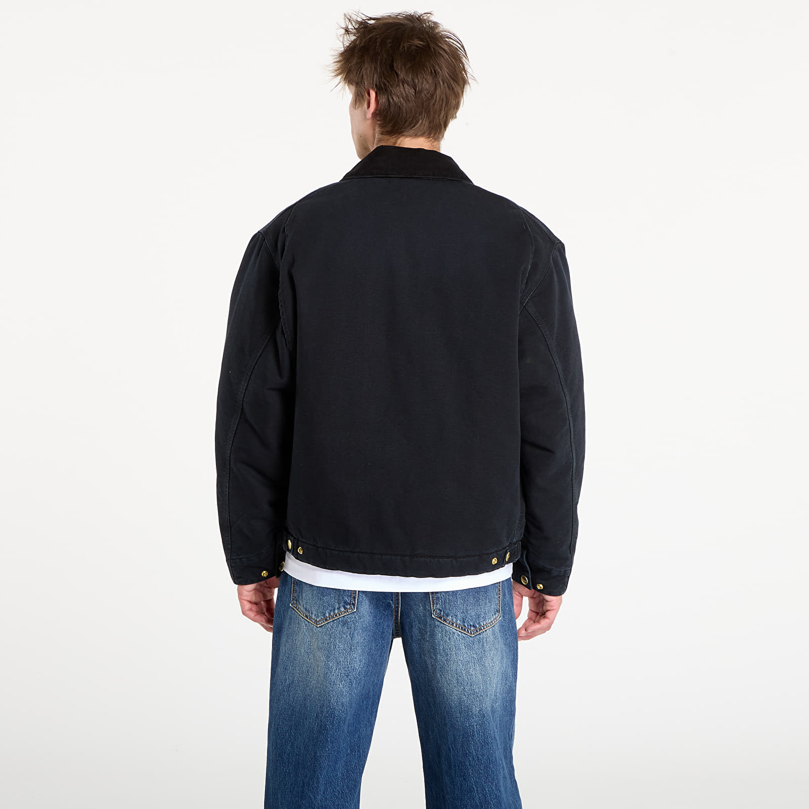 Pánske bundy Carhartt WIP OG Detroit Jacket Black/ Black Stone Canvas