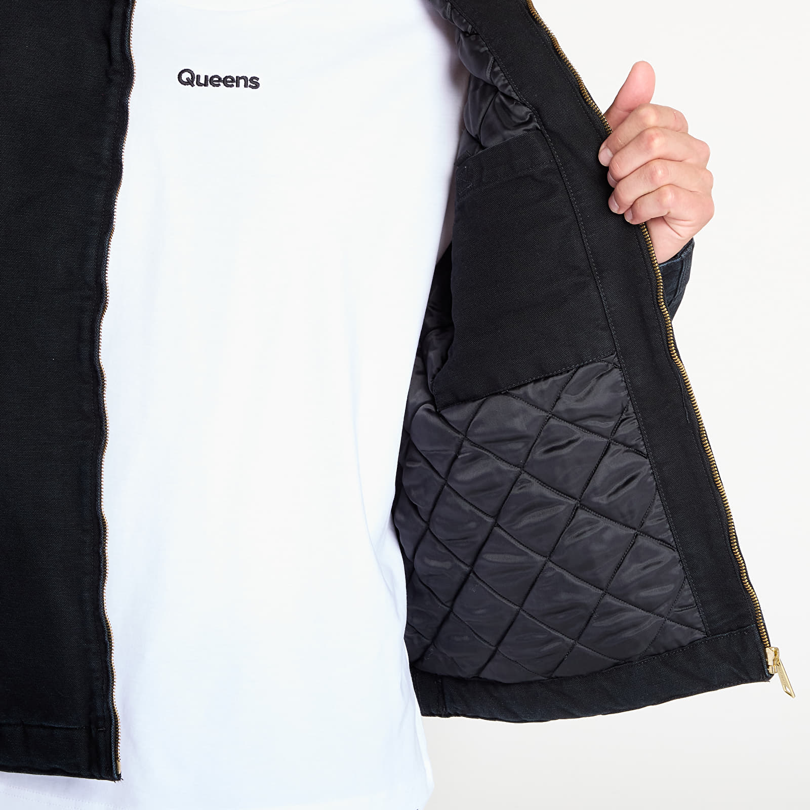 Pánske bundy Carhartt WIP OG Detroit Jacket Black/ Black Stone Canvas
