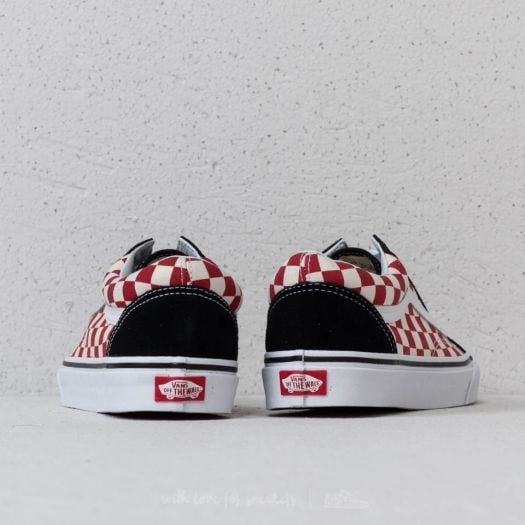 Old skool red and black checkerboard vans sales