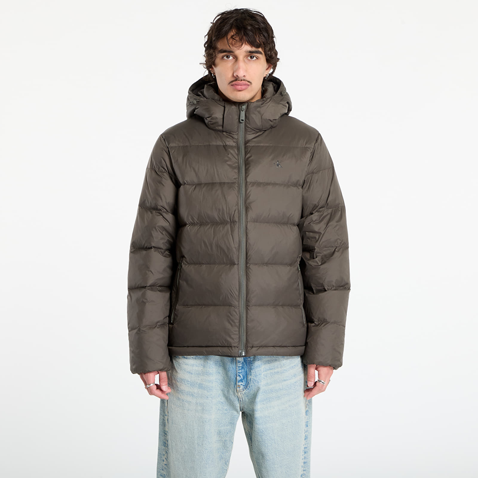 Puffer jackets Calvin Klein Jeans Ls Nylon Zip Off Hooded Jacket Grey