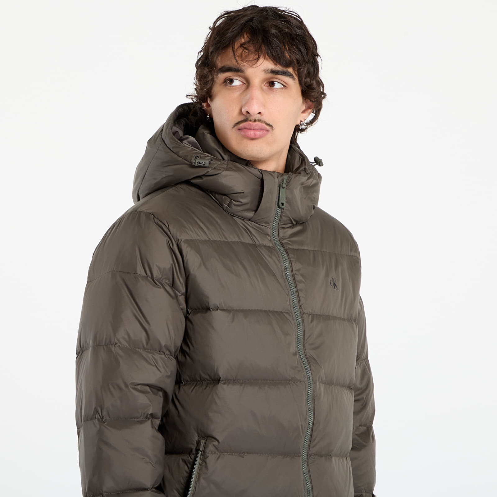 Puffer jackets Calvin Klein Jeans Ls Nylon Zip Off Hooded Jacket Grey