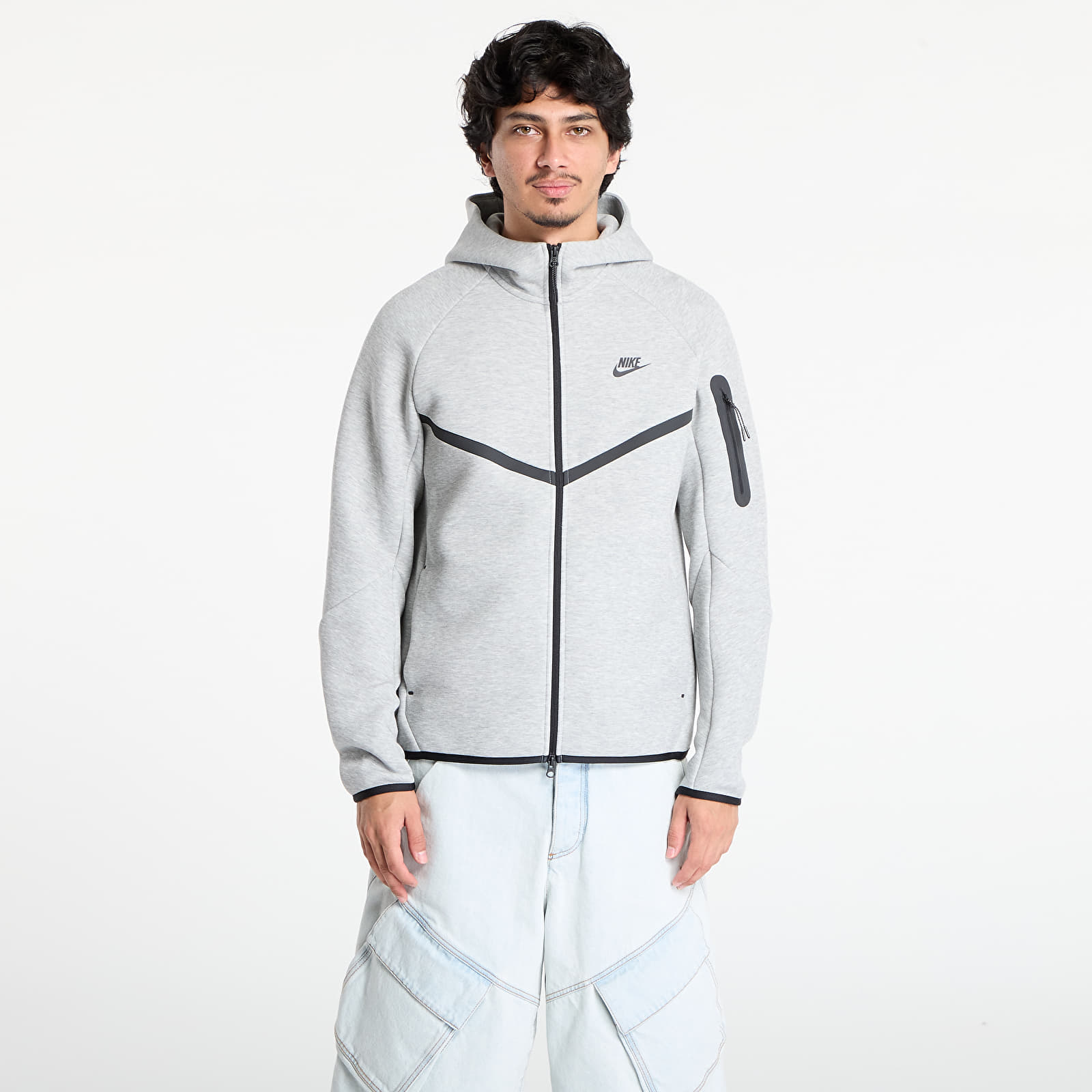 Kapucnis pulóverek és pulcsik Nike Tech Men's Fleece Windrunner Full-Zip Jacket Dk Grey Heather/ Black
