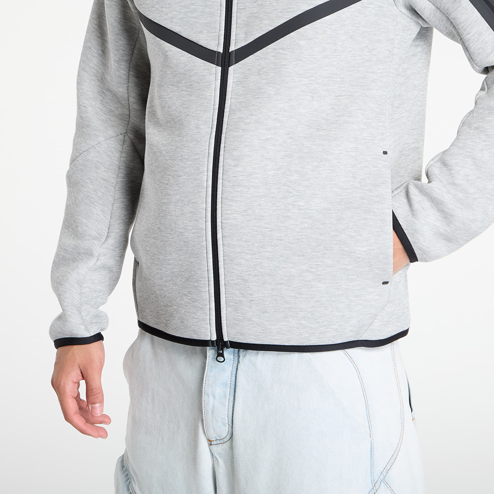 Kapucnis pulóverek és pulcsik Nike Tech Men's Fleece Windrunner Full-Zip Jacket Dk Grey Heather/ Black