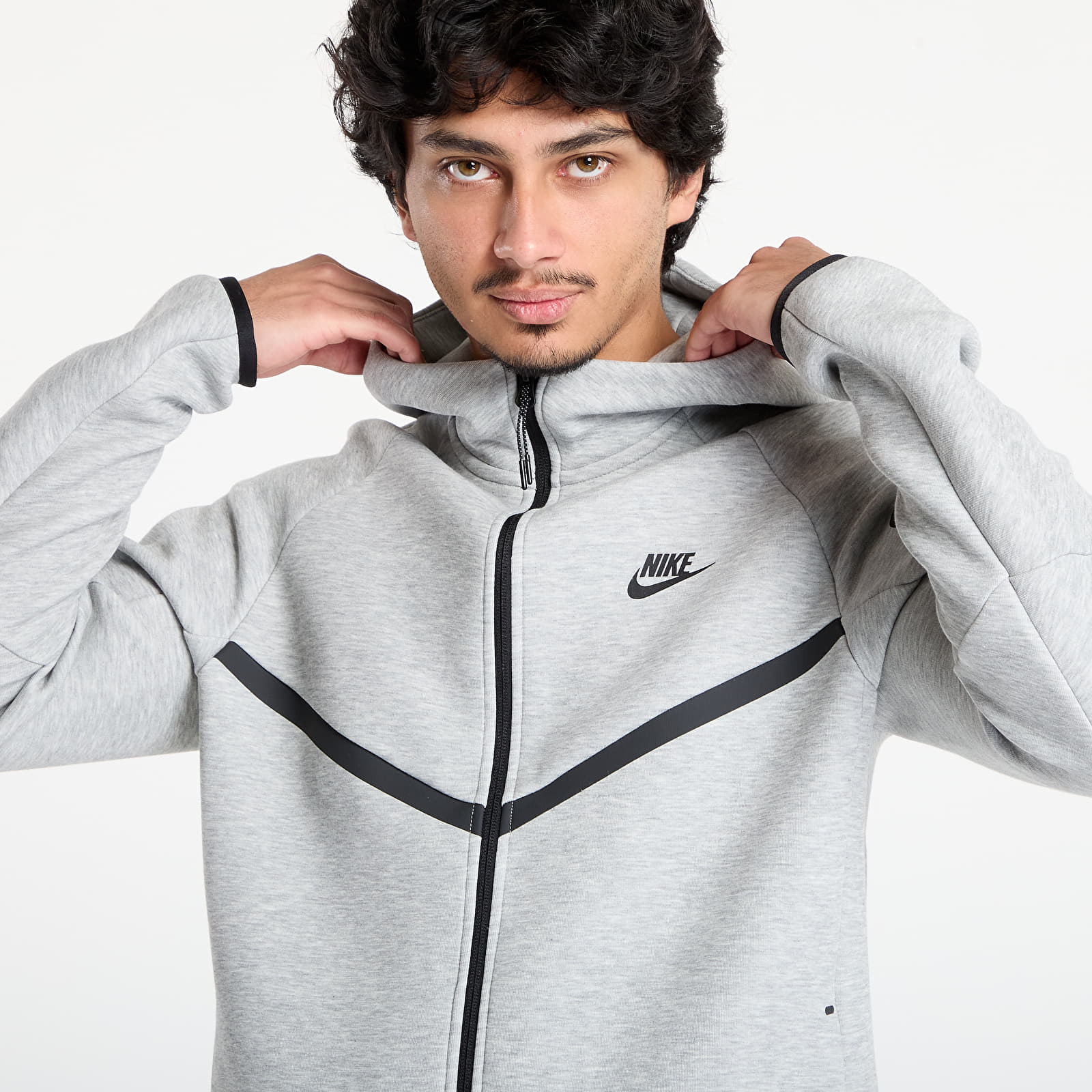 Kapucnis pulóverek és pulcsik Nike Tech Men's Fleece Windrunner Full-Zip Jacket Dk Grey Heather/ Black