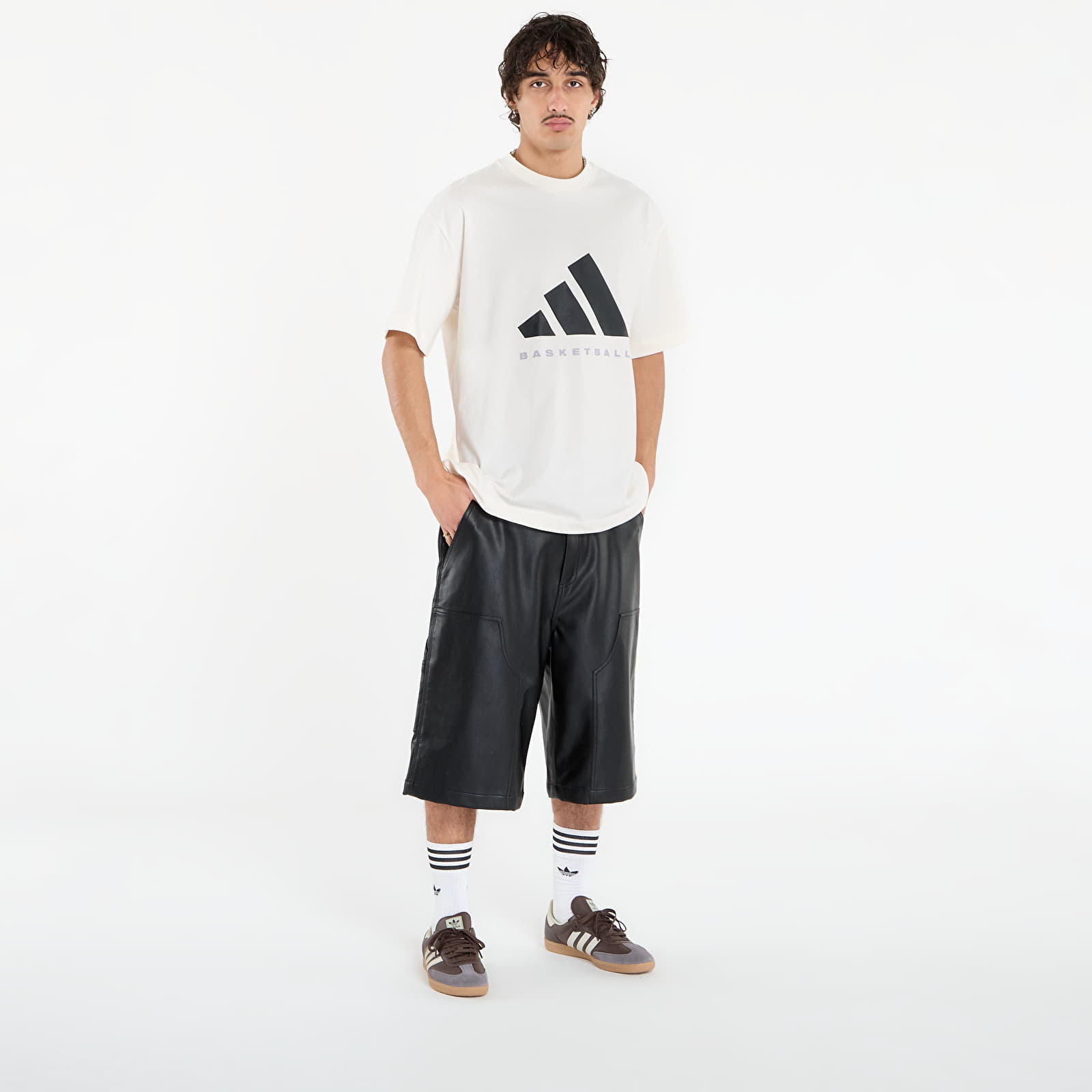 Pólók adidas Basketball T-Shirt Chalk White