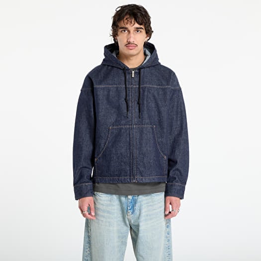 Calvin Klein Jeans Denim Zip Front Hood Jacket Blue