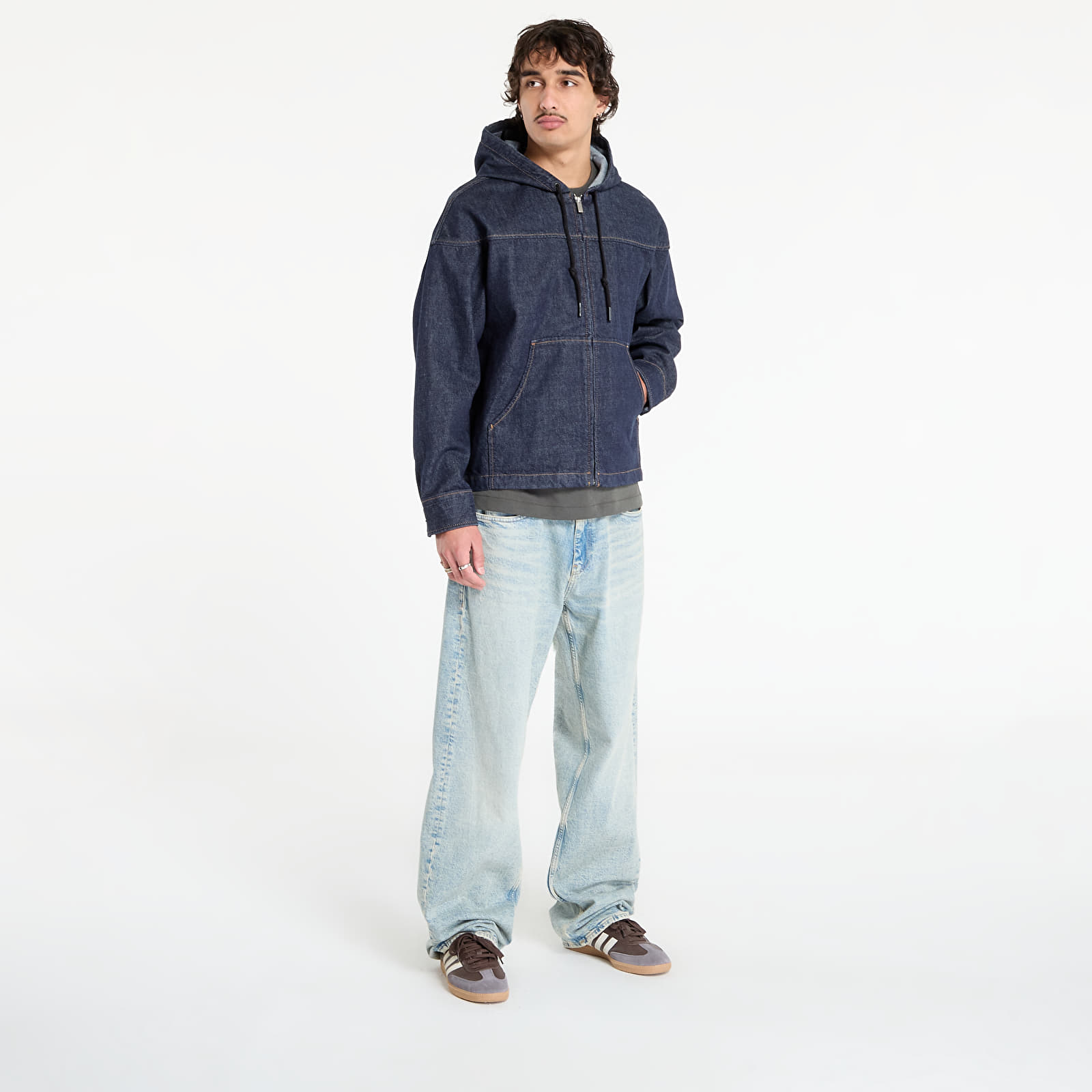 Якета Calvin Klein Jeans Denim Zip Front Hood Jacket Blue