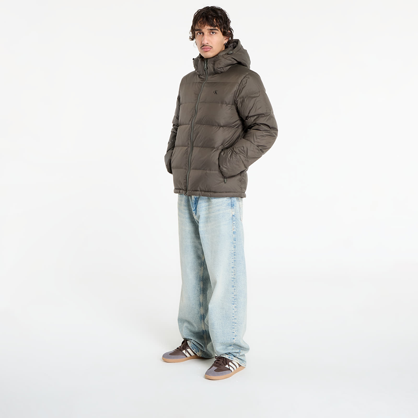 Puffer jackets Calvin Klein Jeans Ls Nylon Zip Off Hooded Jacket Grey