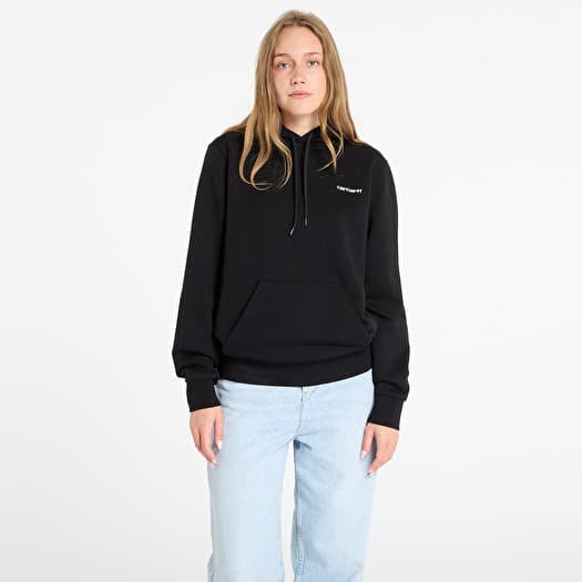 Carhartt WIP Hooded Script Embroidery Sweat UNISEX Black/ White