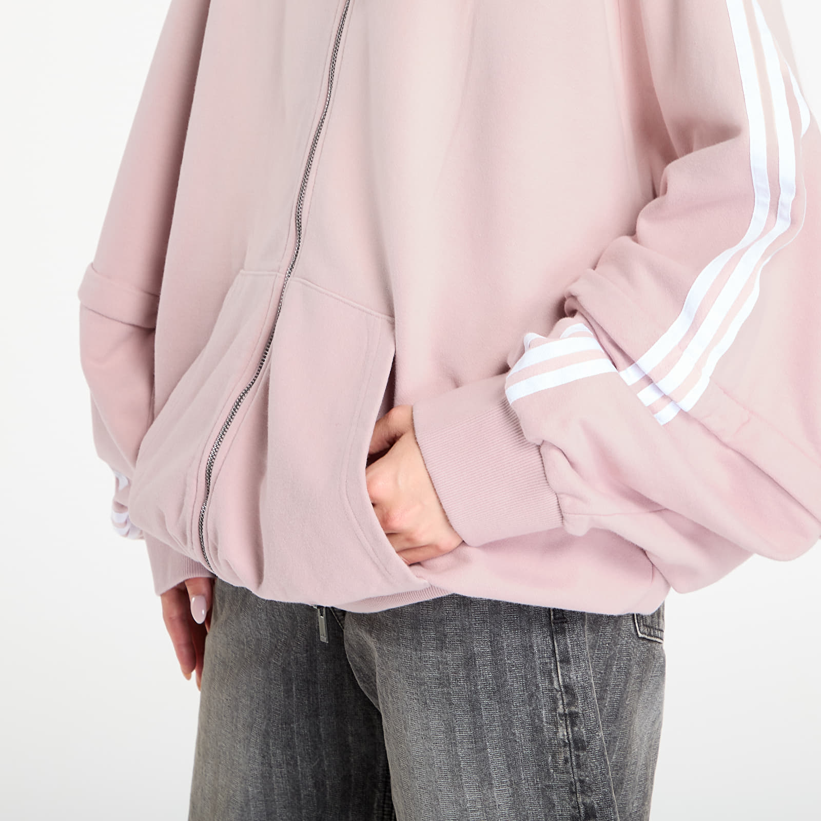 Sweatjacken und Sweatshirts adidas Adilenium Season 4 Teamgeist Washed Oversized Full-Zip Hoodie New Rose/ Dove Grey