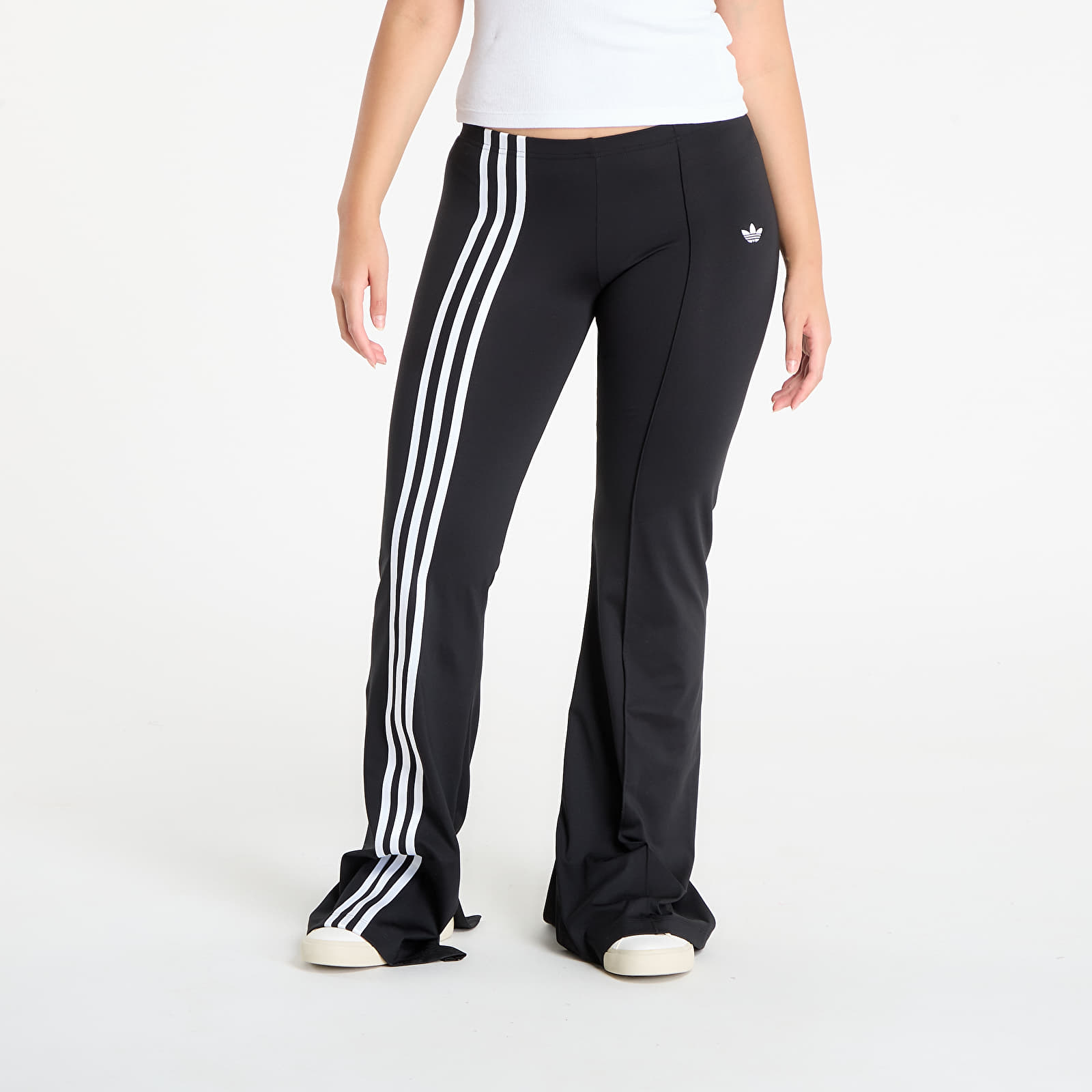 Дамски панталон adidas Ribbon Off Placed 3-Stripes Flared Joggers Black/ Black