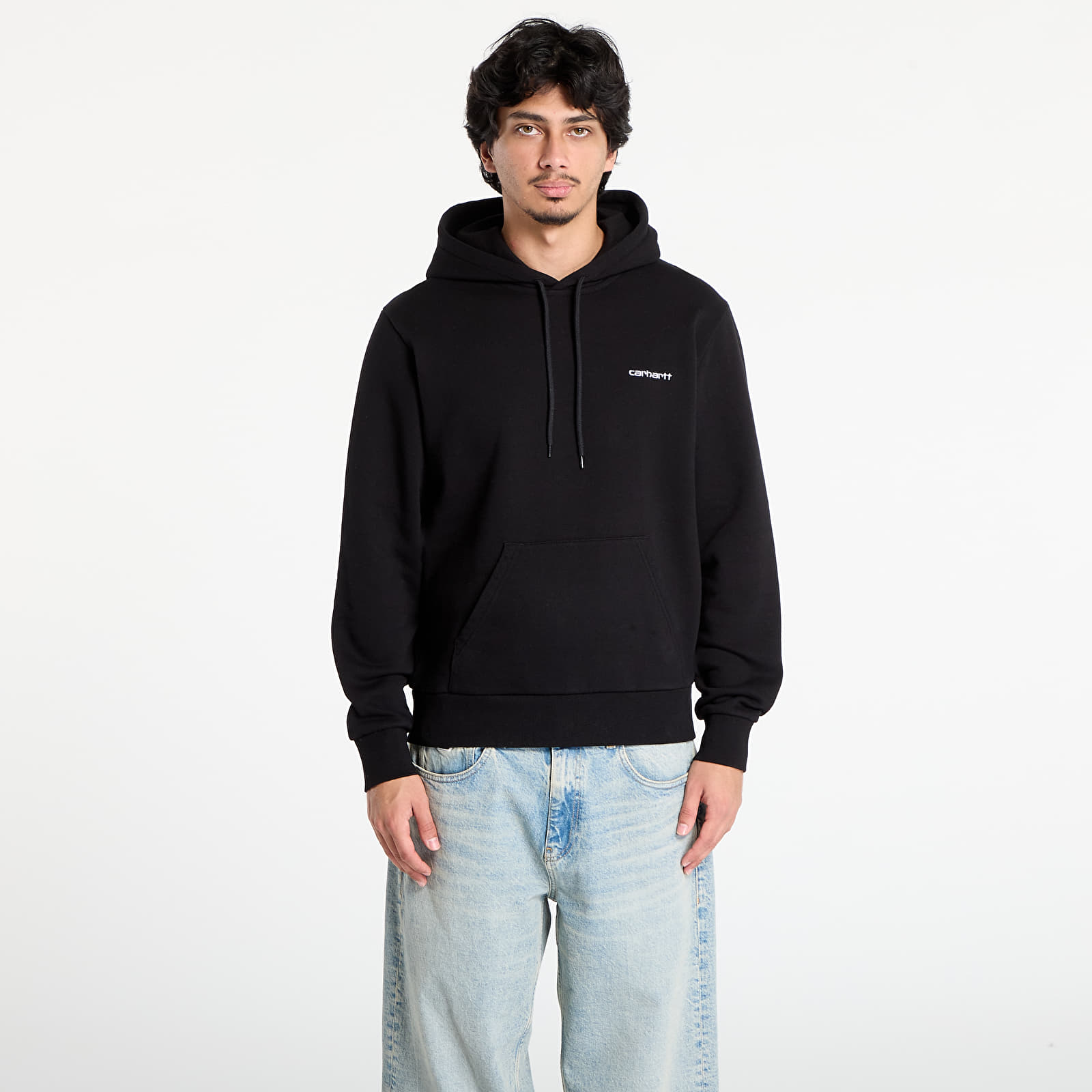 Суичърти Carhartt WIP Hooded Script Embroidery Sweat UNISEX Black/ White
