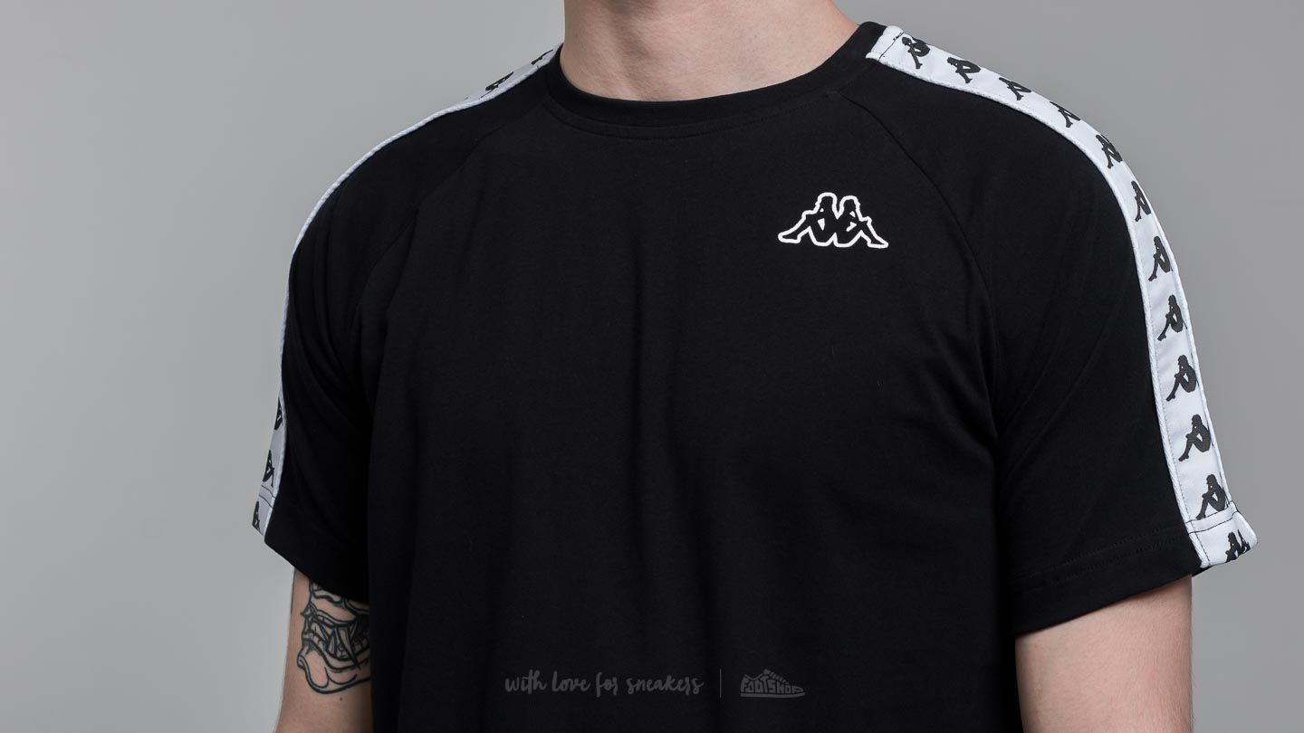 Camisetas Kappa 222 Banda Coen Slim Tee Black-White