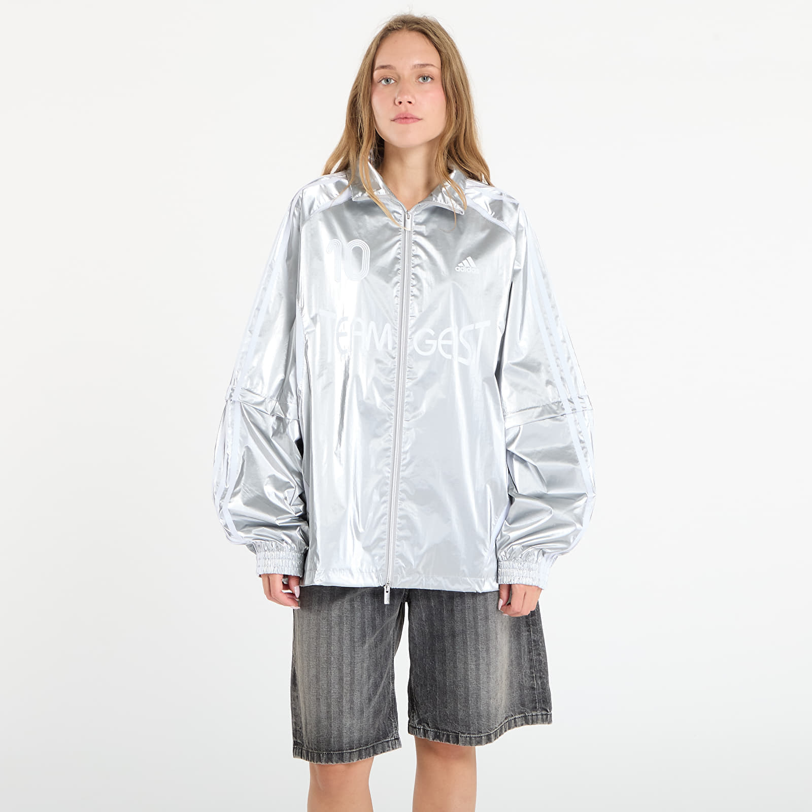 Jachetă adidas Adilenium Season 4 Teamgeist Oversized Silver Track Top Silver Met. L